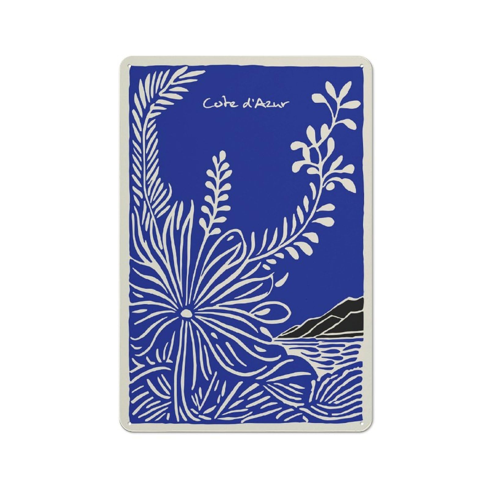 Junmoney Style-21 Vintage Tin Sign 30X20cm With Côte Dazur Floral Landscape Art For Garage Or Workshop, For Metal Sign Collectors, For Cafés, Pubs And Restaurants