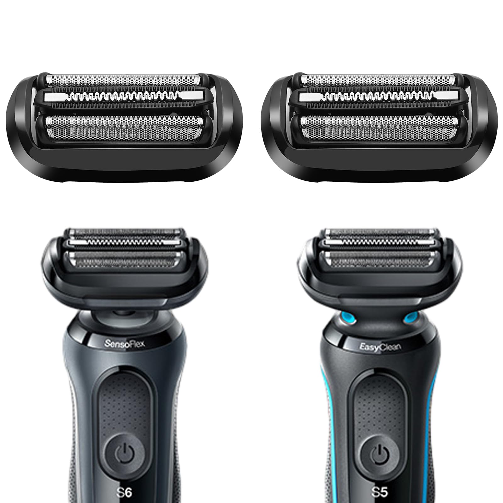 2Pack 53B 5/6 Replacement Head Electric Shaver Compatible with Series 5/6 Shavers5020cs 5018s 5035s 5049cs 5050cs 6020s 6040cs 6075cc 6072cc 6090cc
