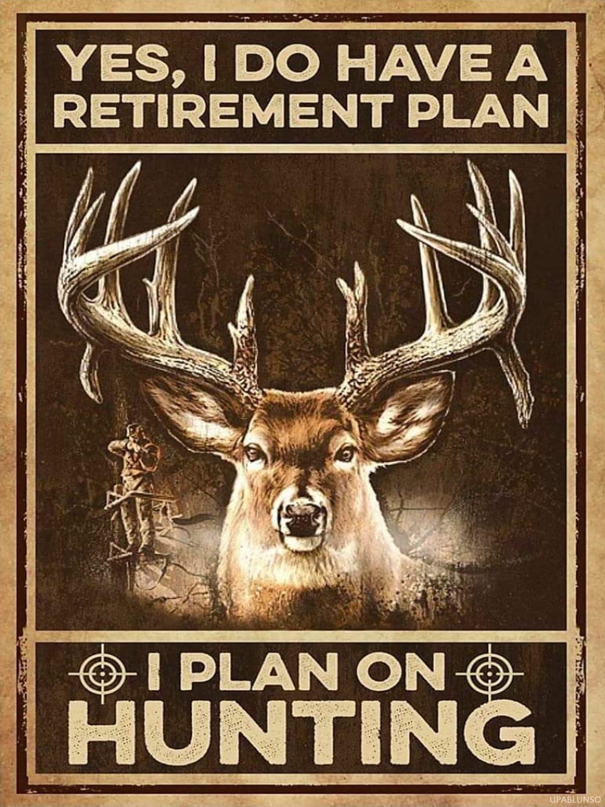 UPABLUNSO Diamond Painting Kits for Adults, Hunting Deer Vintage Lovely Art Full Round Diamond Craftwork for Beginners Gem Art Painting Wall Decor Valentines Day Gifts 12x16 Inch