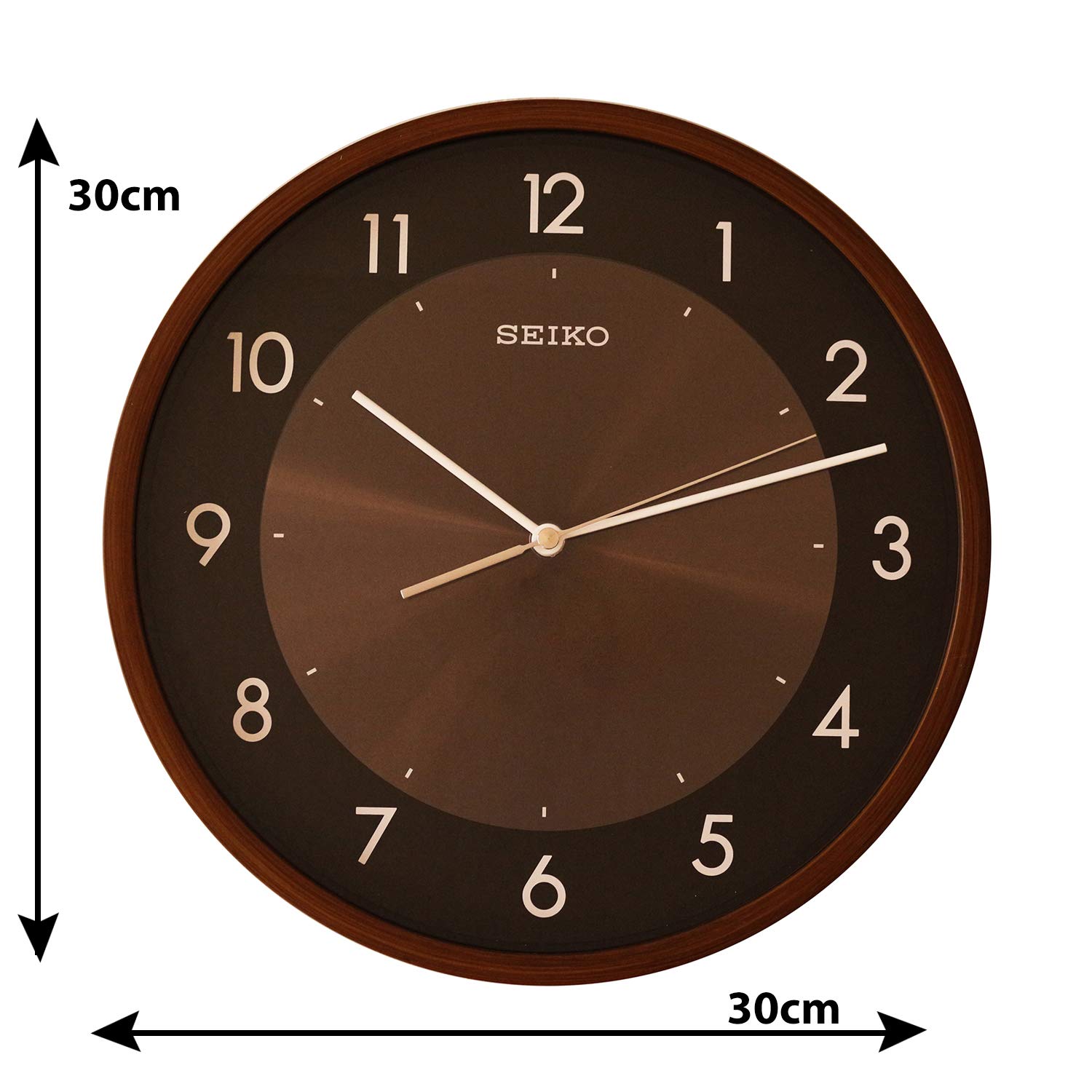 ◆大型◆壁掛時計◆80cm◆ブラウン◆B-2506IN2◆ Seiko Plastic case Wall Clock (QXA615ZN, Brown, 30 cm x 30 cm x