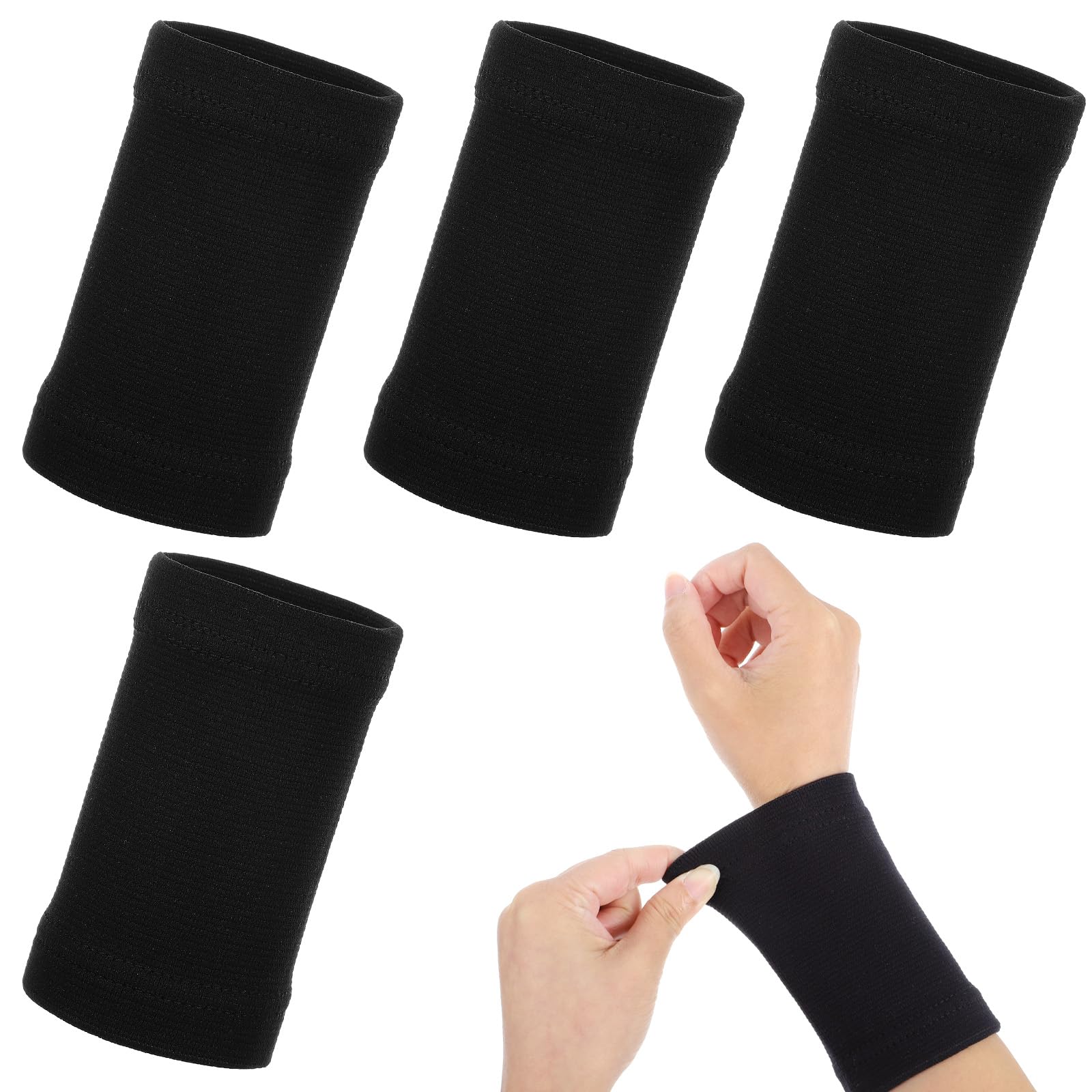 2 Pairs Wrist Compression Sleeve Soft Elastic Wristbands Brace for Support Wrist Sport Support Wraps Carpal Tunnel Wraps