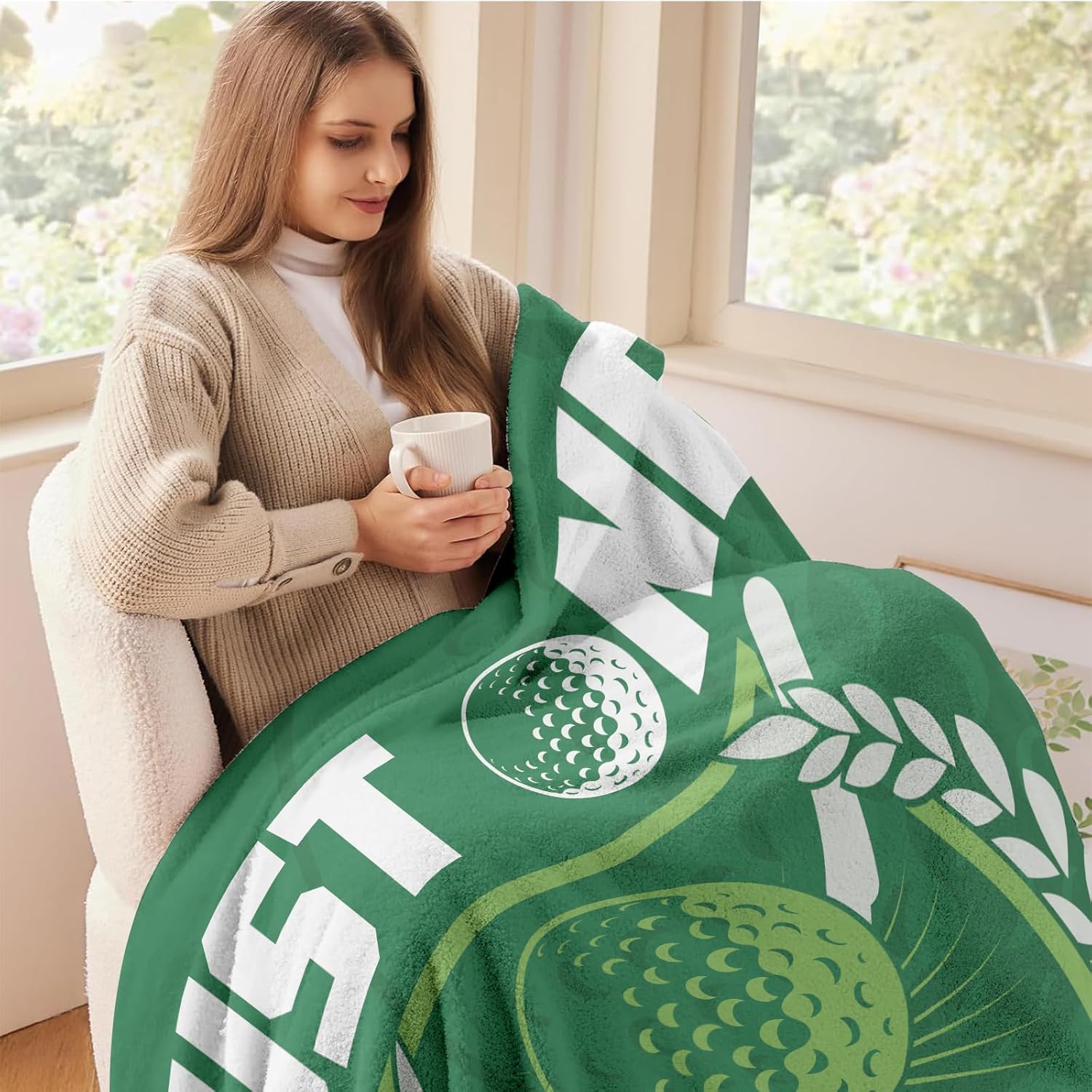 Funny Golf Throw Blanket, Green Golfer Decor for Couch & Sofa – Gift for Golfers, Men & Women, Birthday Christmas Father’s Day Mother’s Day, Man Cave Accent, 50'' x 60'' Cozy Throw - Image 4