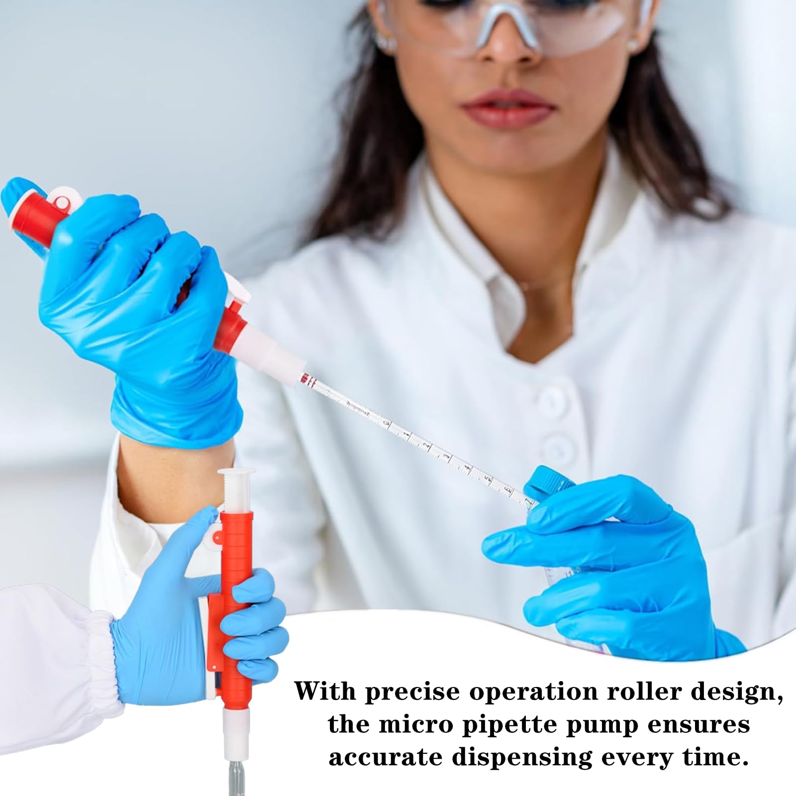 3 bombas de pipeta profesionales de plástico con cuentagotas para investigación de laboratorio (2 ml azul, 10 ml verde, 25 ml rojo)