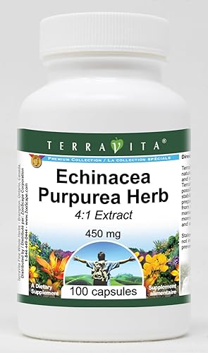 TerraVita Echinacea Purpurea Hierba 41 Extracto - 450 mg (100 Cápsulas, ZIN 513863)