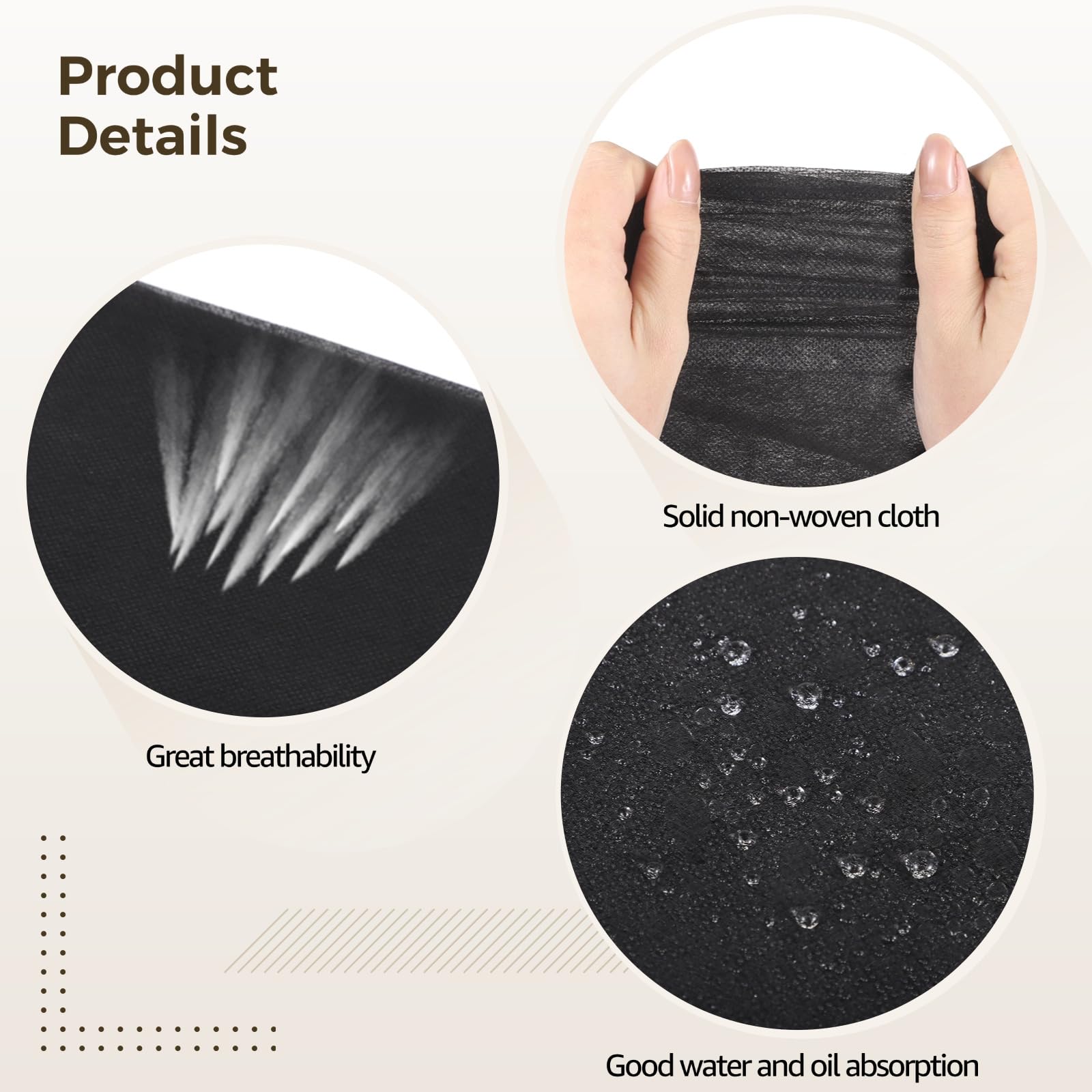 100 sábanas desechables, fundas no tejidas de polipropileno negro para camas de pestañas y mesas de masaje, diseño impermeable, 31 x 71 pulgadas
