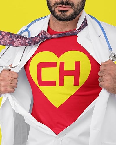 Vista 2 de ShirtBANC Chespirito Chapulin Colorado Camisa Hombre - CH Heart Tee Chavo del Ocho