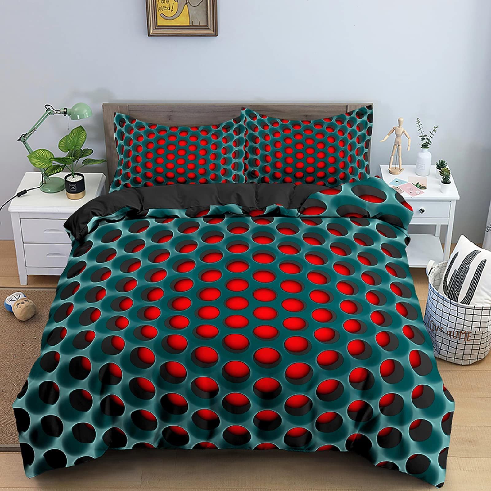 NUEYSP Double Duvet Set Net Double Bed Duvet Cover Set for Kids Aldult with Zipper Closure Hypoallergenic Microfiber Quilt Cover 78.7"x 78.7" + 2 Pillowcases 19.7"x 29.5"