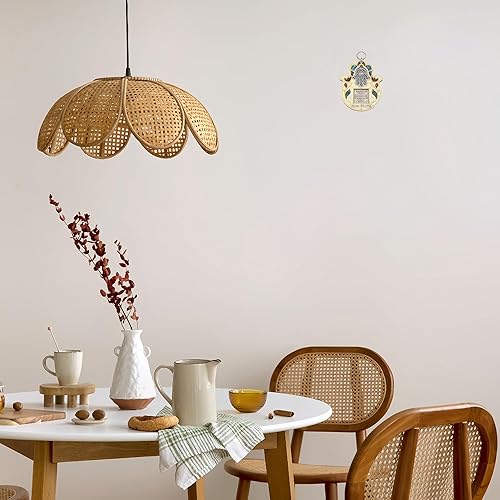 Miniatura 5 de My Daily Styles Bendición Hamsa de madera para el hogar, en inglés, decoración de pared de buena suerte con piedras preciosas de imitación, 6.5