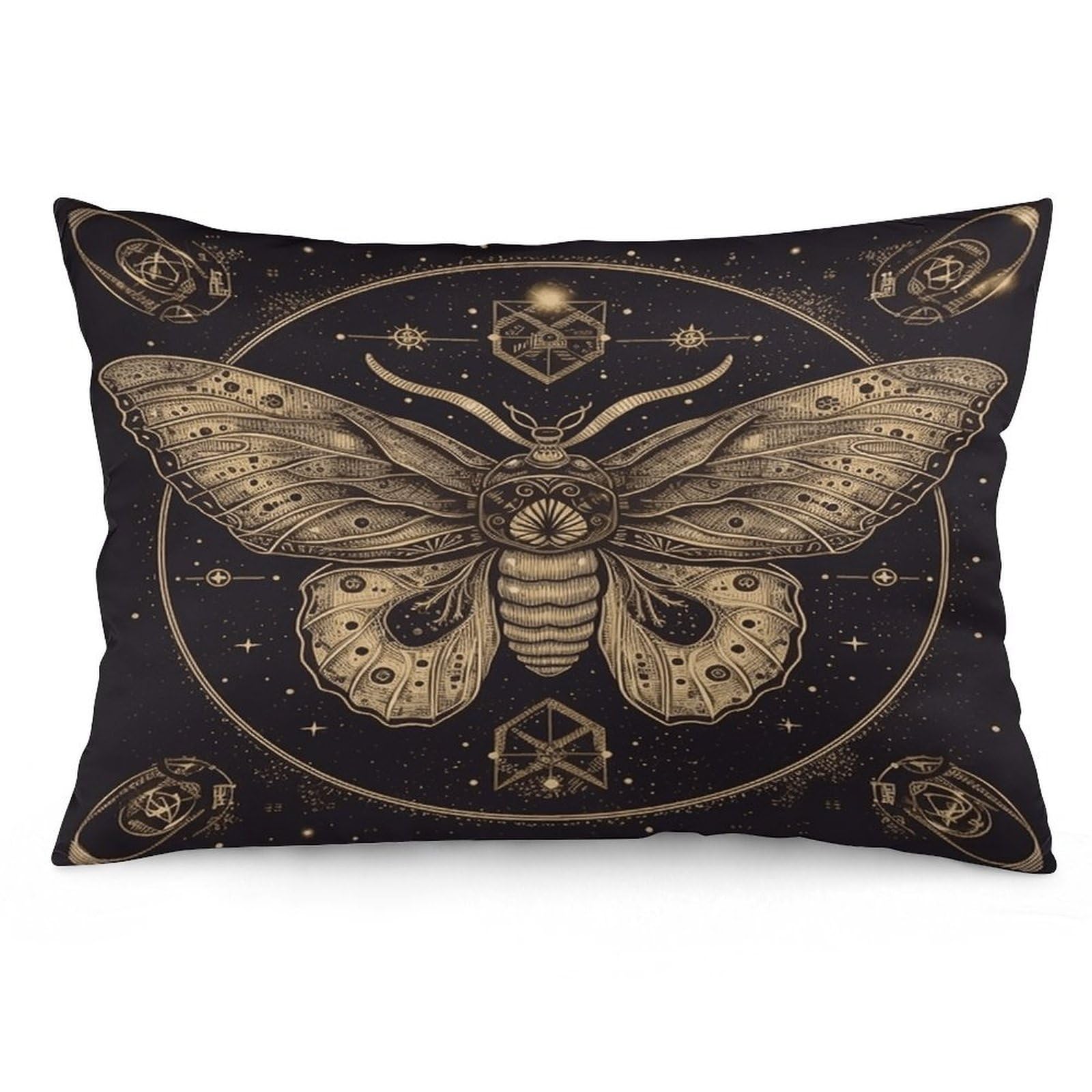 Moth Throw Pillow Cover Soft Pillow Case Decorative Lumbar Pillow Cover Cozy Throw Pillowcase Polyester Rectangular Cushion Case Decor for Couch Sofa Bed