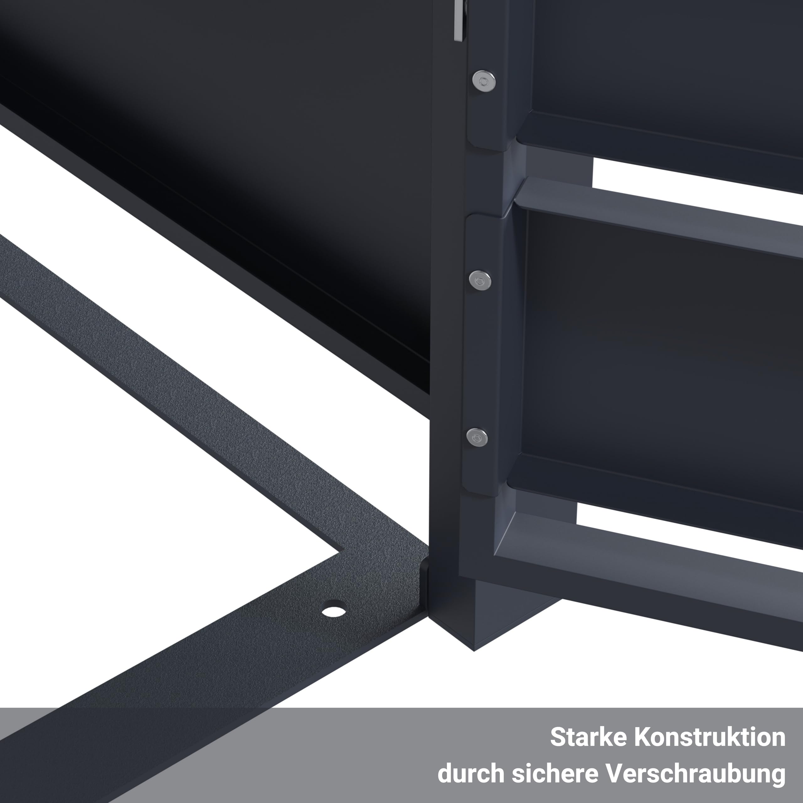 novaterra® Mülltonnenbox Metall Anthrazit für 4×240L - Mülltonnenunterstand mit Pflanzdach, integrierter Auffangkette zur Kippbegrenzung, pulverbeschichtet, wetterfest - B 260 × T 80× H 124 cm