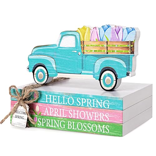 4PCS Spring Wooden Table Centerpieces Decorations for Home - Easter