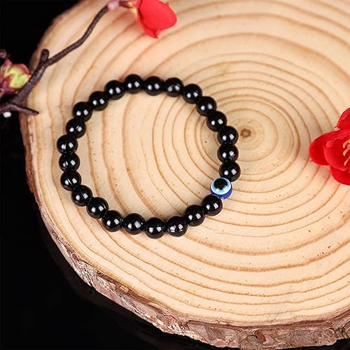 Miniatura 3 de Pulsera de diamantes de imitación de mal de ojo para mujer, pulsera de buena suerte con cuentas de piedra natural, joyería curativa de cristal para