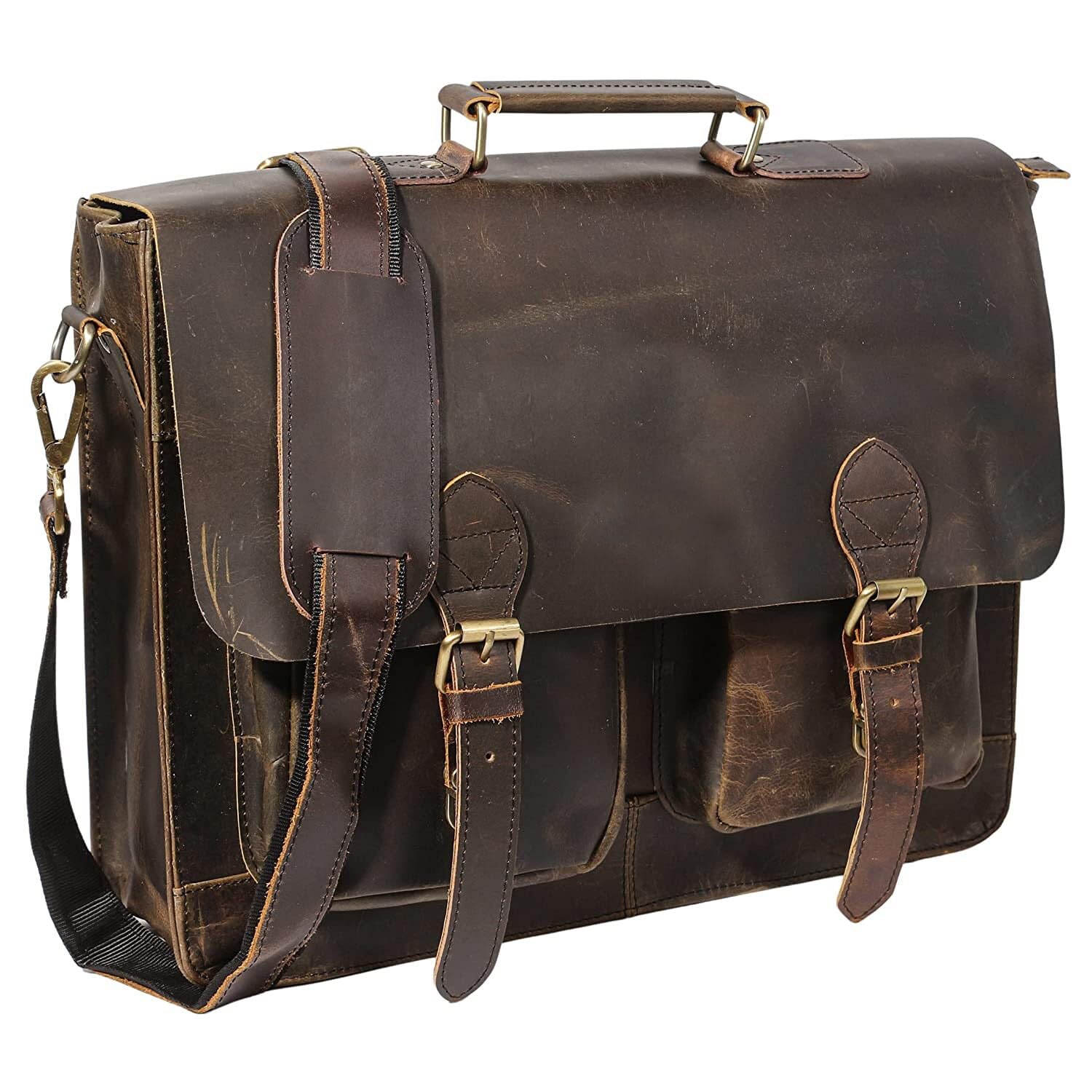 Rustic Leather Messenger Bag - Leather Laptop Bag Men Briefcase Satchel Handbag Crossbody Bag Handmade Full Grain Rustic Leather Messenger Bag (B0CFFMJV9H) Amazon Price History, Amazon Price Tracker