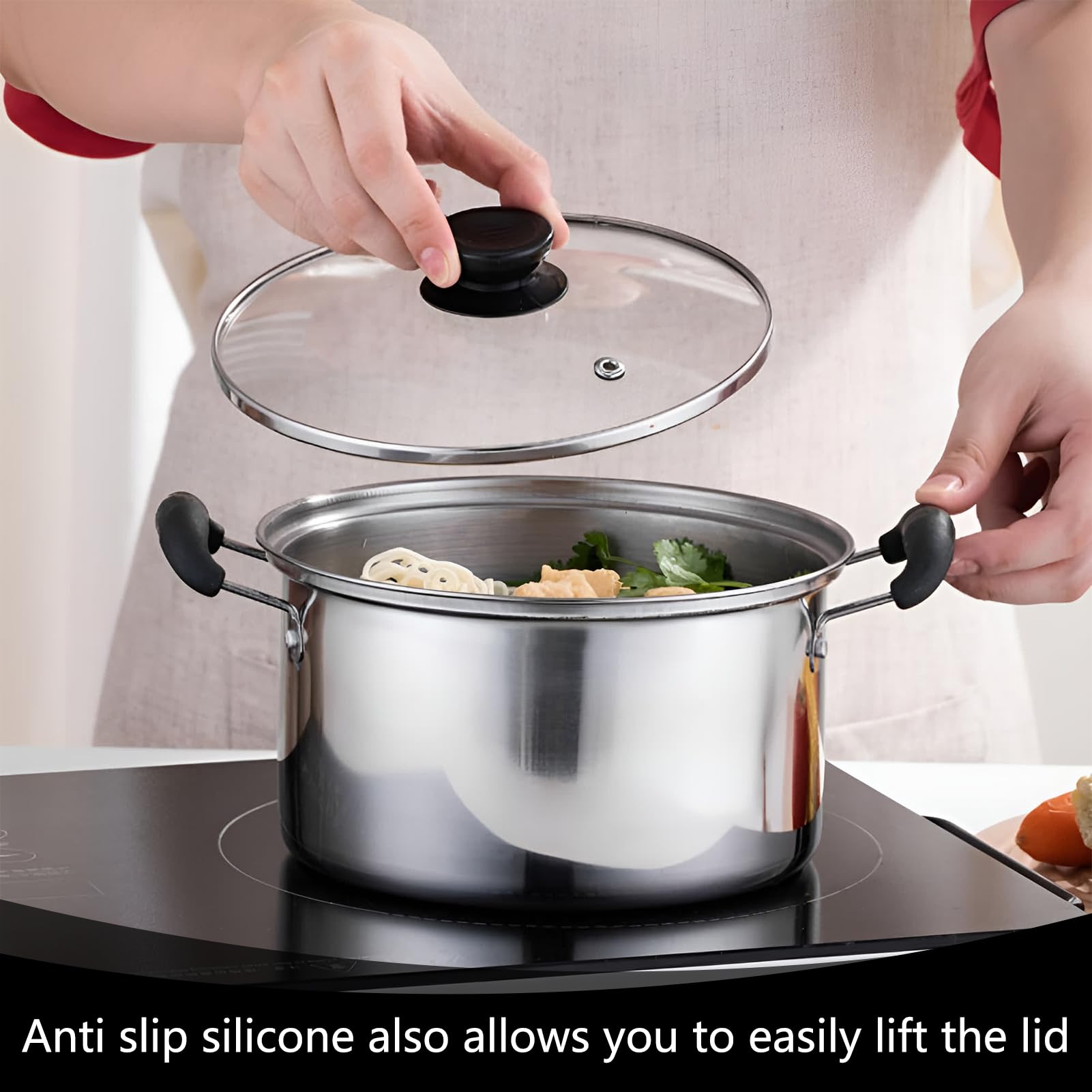 Lot De 4 Poignées De Couvercle De Casserole En Silicone - Universelles, Résistantes à La Chaleur, Sans BPA - Avec Vis Et Rondelles