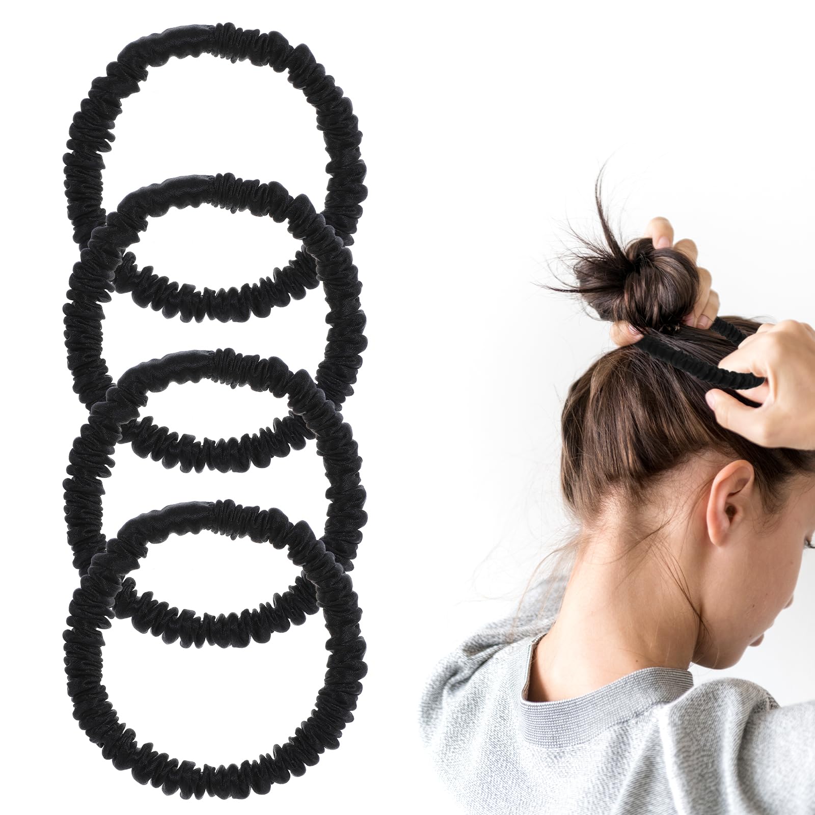 Amazon | Piriuuo シルクシュシュ シルクヘアタイ エラスティック