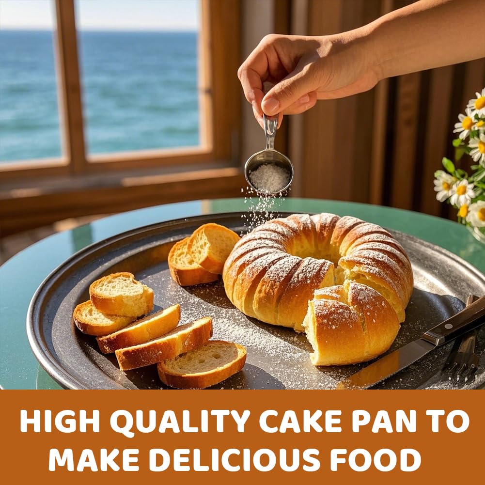 Moule à gâteau cannelé antiadhésif de 25,4 cm, moule à gâteau cannelé de qualité supérieure pour la cuisson en acier au carbone robuste