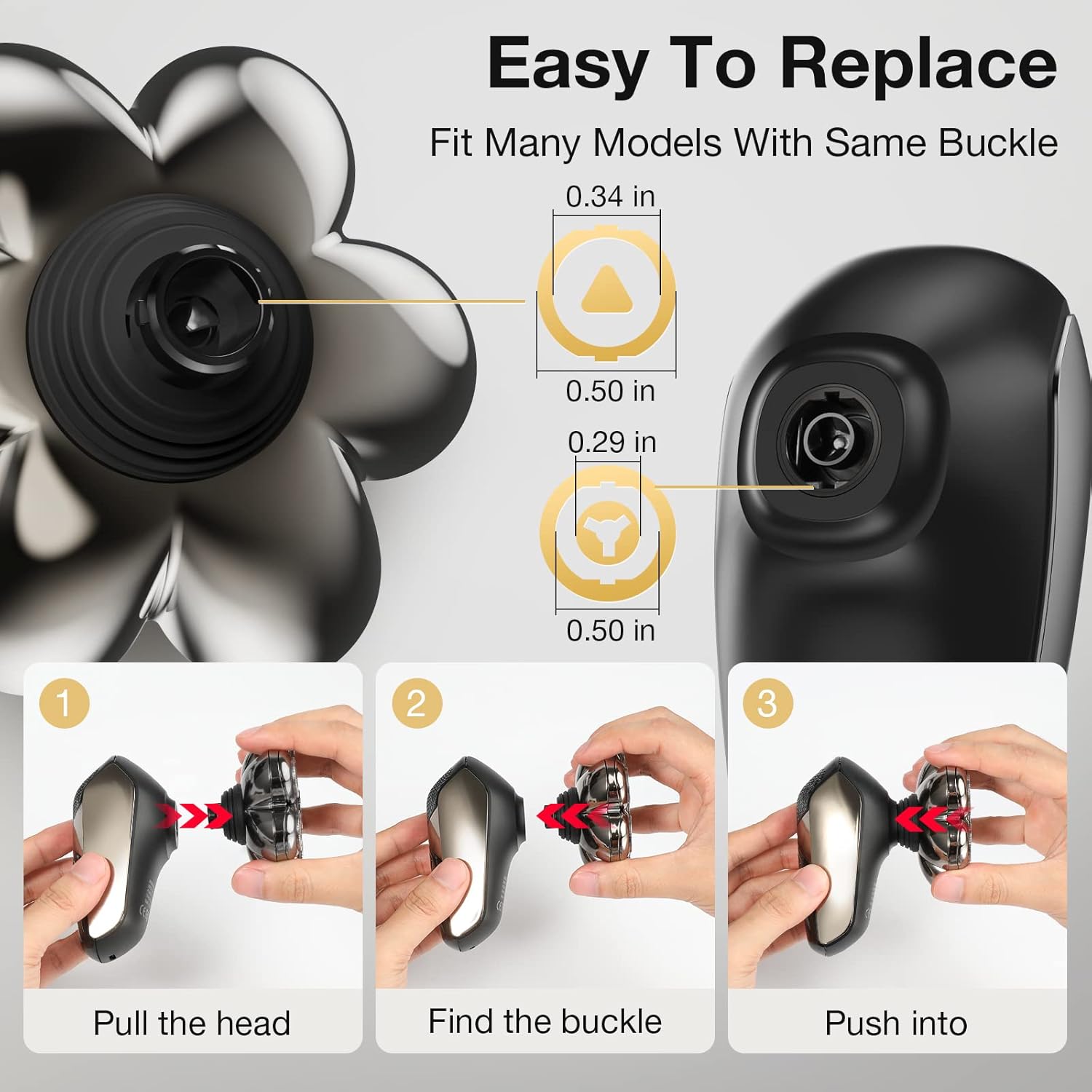 7 Blade Floating Replacement Shaving Head, Washable Shaver Blade Heads Replacement for Head Shaver, Wet & Dry Compatible for Rotary Shavers - Image 7