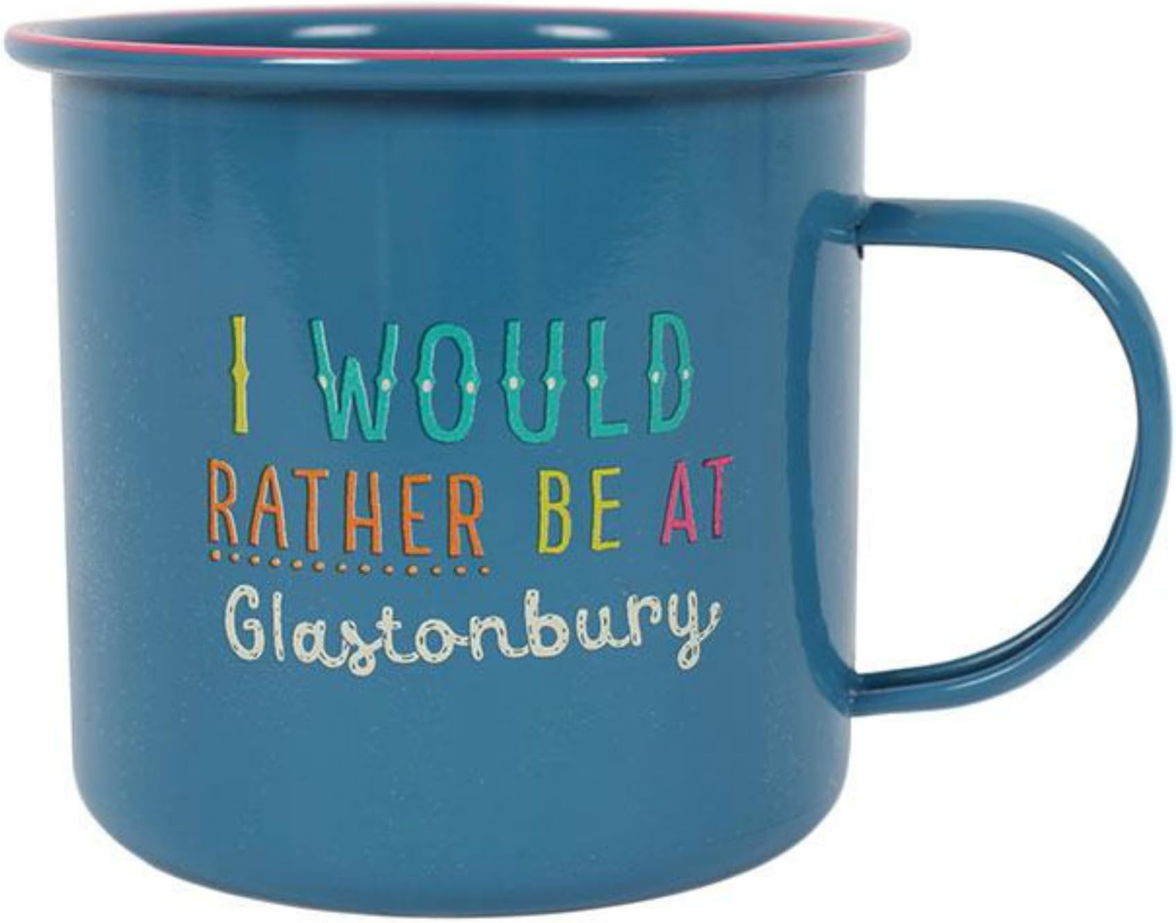 Festival Mug 'I Would Rather Be At Glastonbury' Fiesta Fun Enamel Mug