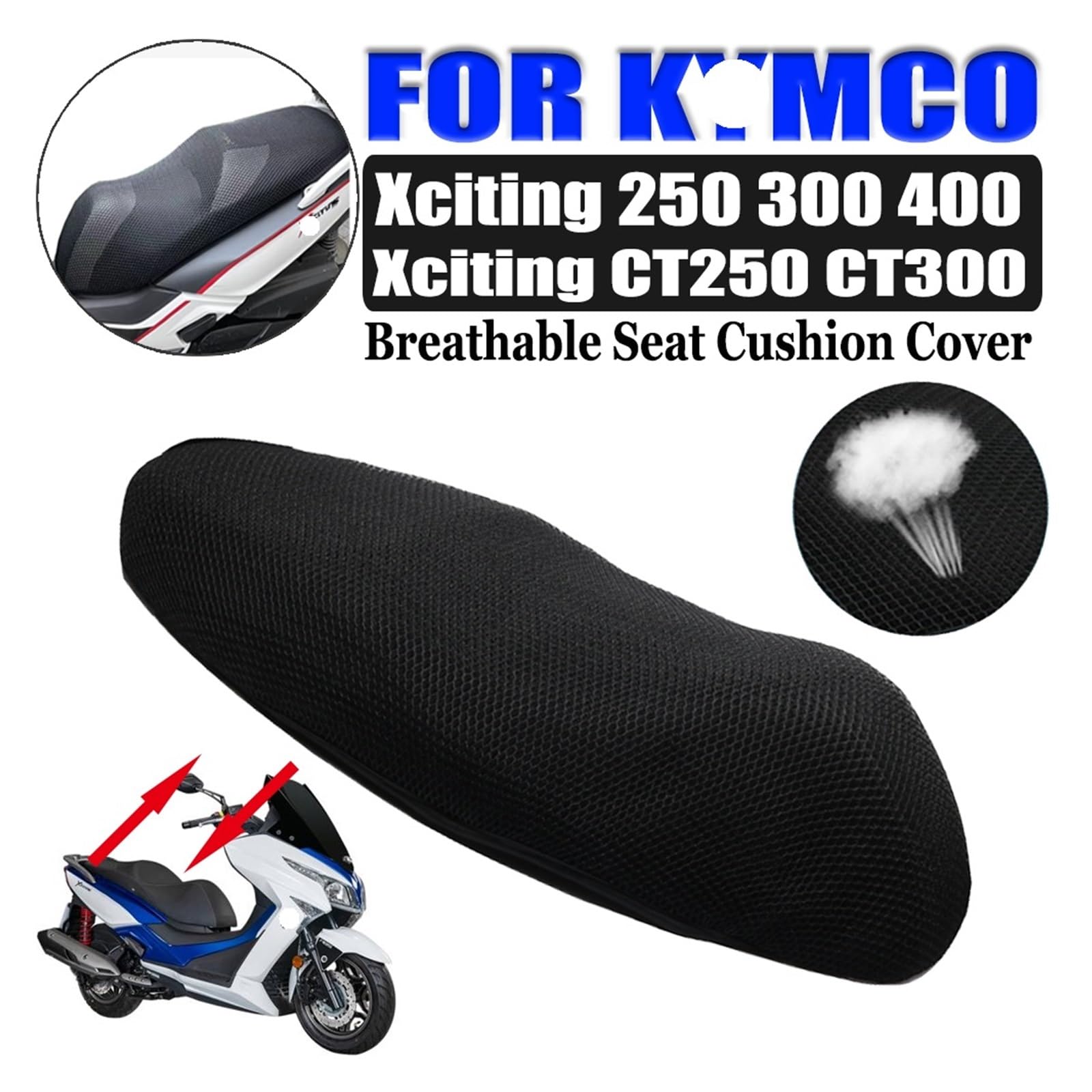 Per KYMCO Xciting 250 300 400 CT250 CT300 Accessori Per Moto Coprisella Cuscino Imbottitura Protezione Isolamento Termico Rete Traspirante Cuscino sedile