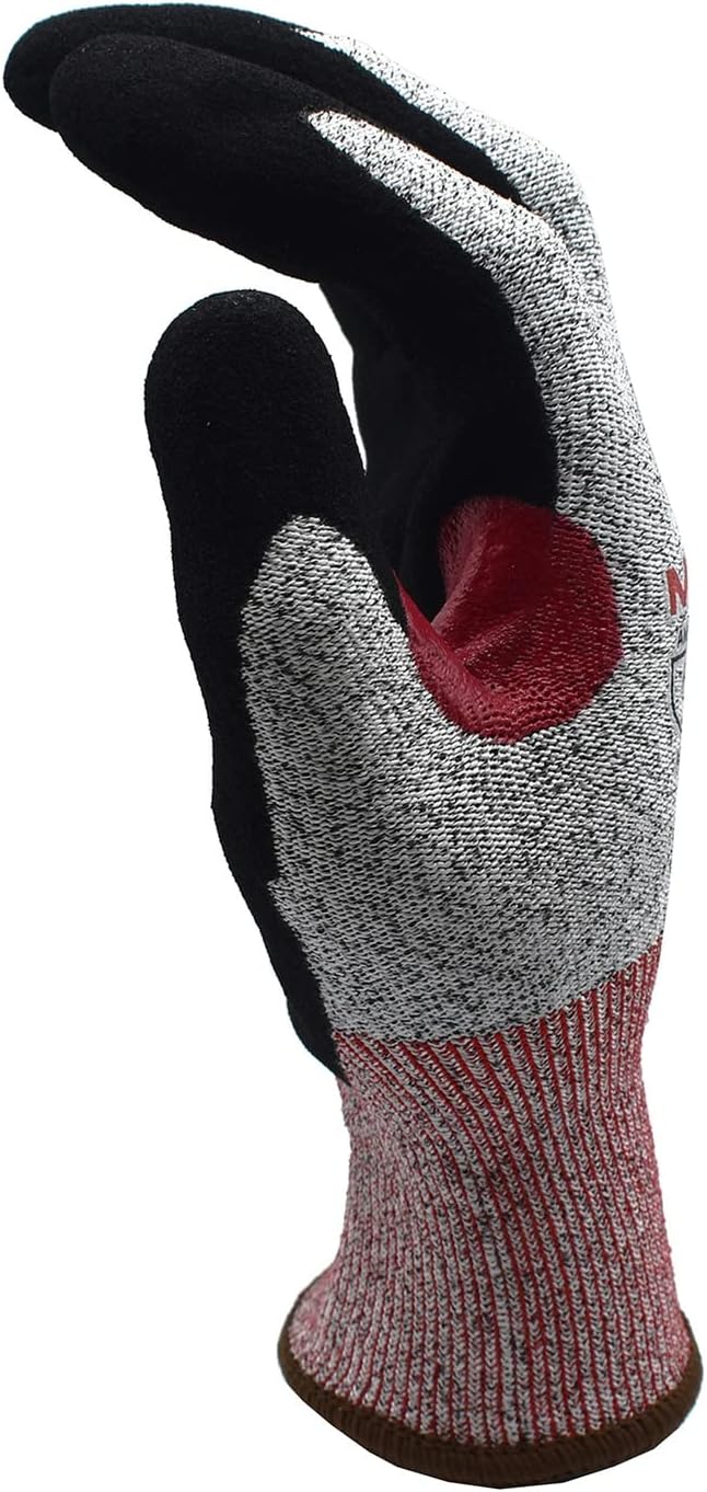Cordova 3734SN Cut-Resistant Gloves, Sandy Nitrile Coating for Grip, Touchscreen Fingertips, Food Grade, ANSI Cut Level A5, Abrasion and Puncture Resistant, Thumb Crotch, Small, Black