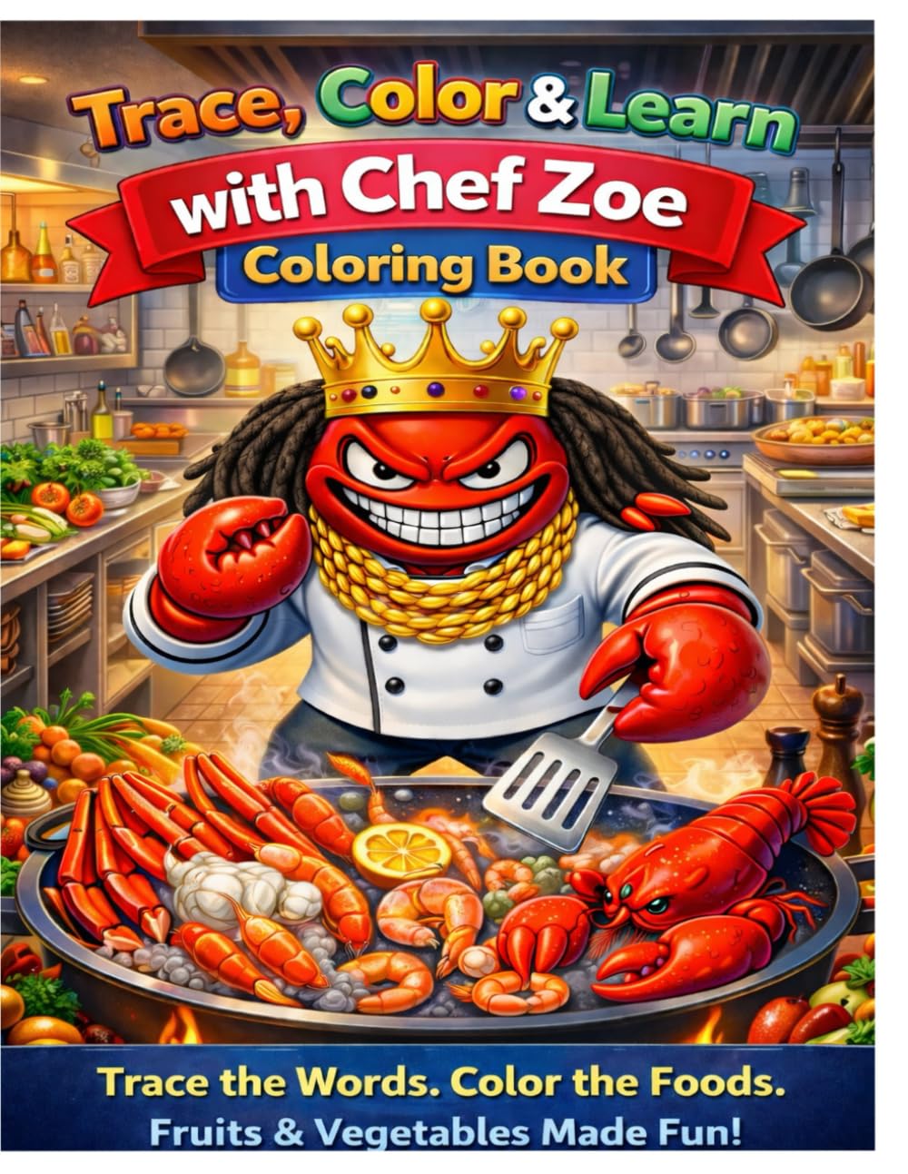 Trace, Color & Learn with Chef Zoe Coloring Book: Trace the Words. Color the Foods. Fruits & Vegetables Made Fun!