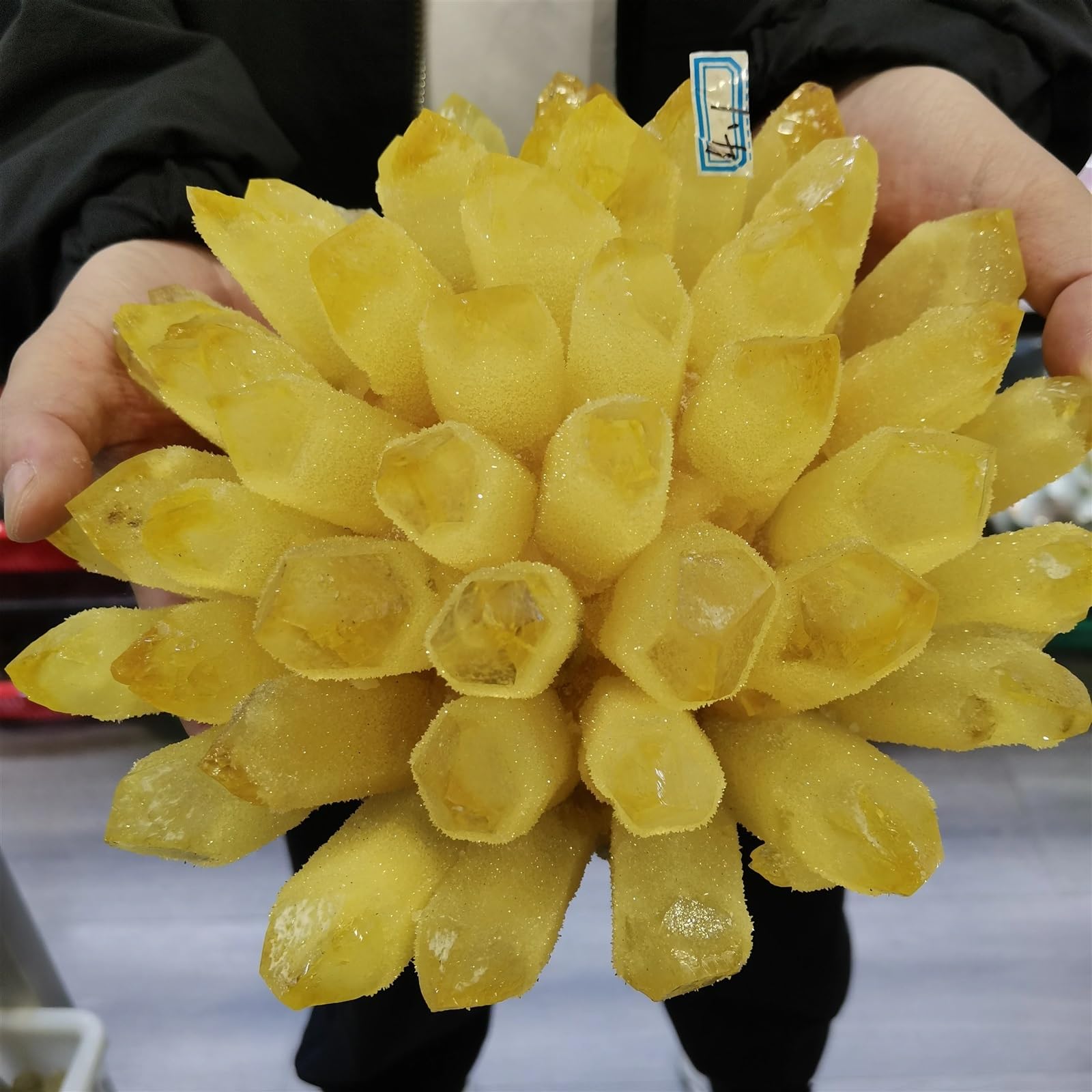 KJEBVHIRS Stone Yellow Phantom Quartz Crystal Cluster Home Aquarium Office Ornaments(510-600g)