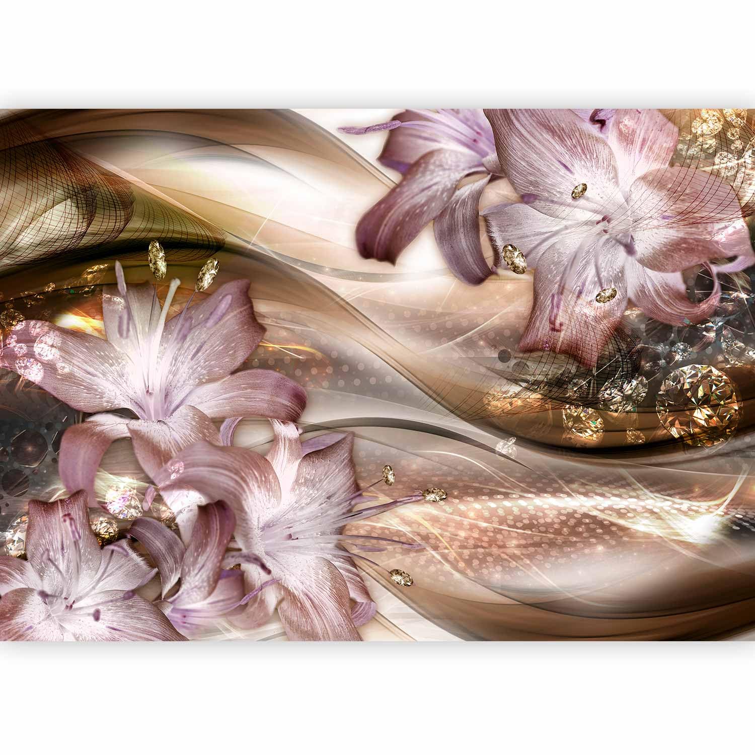 murando Photo Wallpaper Flowers Lily 400x280 cm - Non-Woven Premium Art Print Fleece Wall Mural Decoration Poster Picture Design Modern Abstraction b-C-0205-a-b โ image 1
