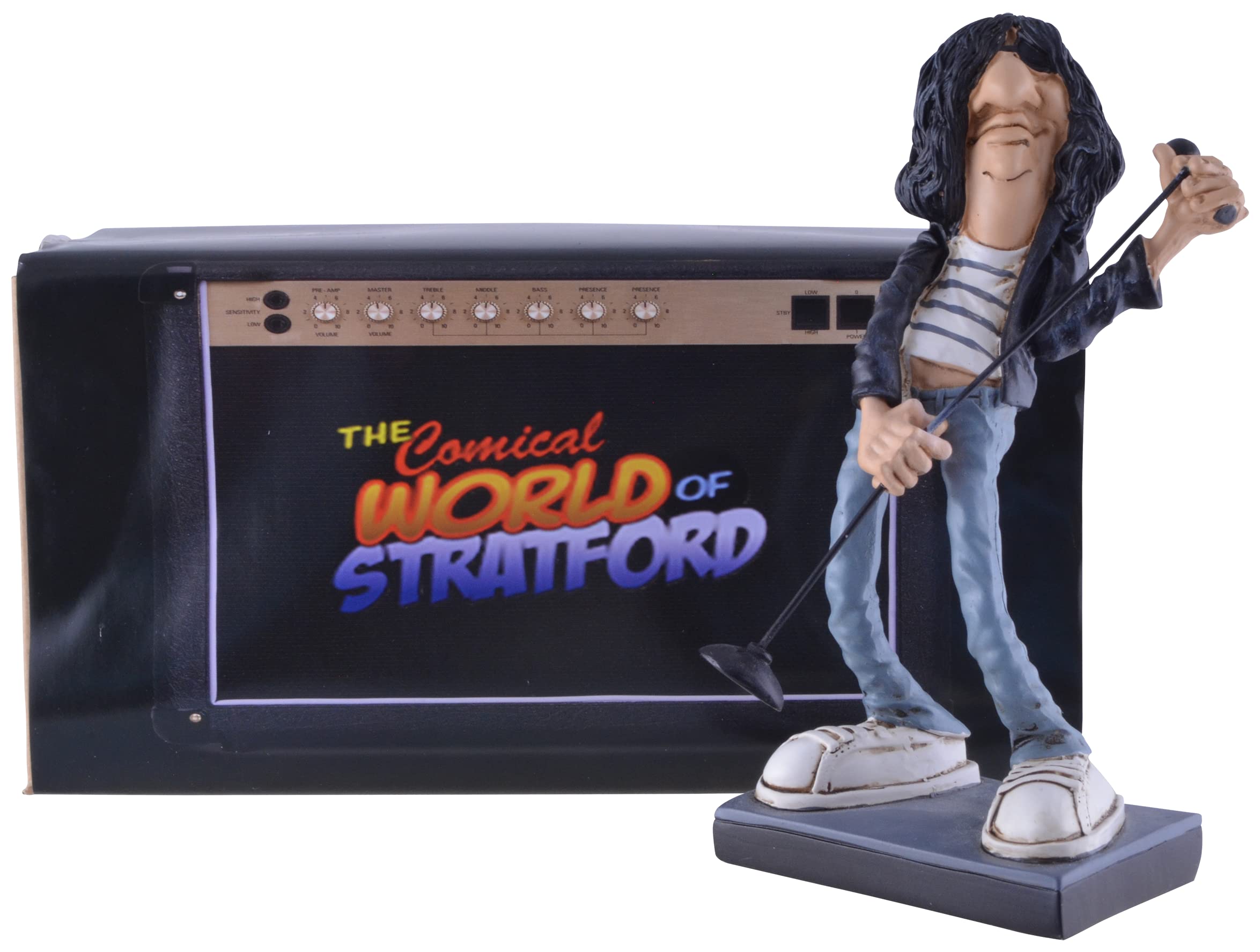 Figurine Charlie Des Rolling Stones - Pierre Artificielle Peinte à La Main - Collection Funny Life - 13x8x15 Cm