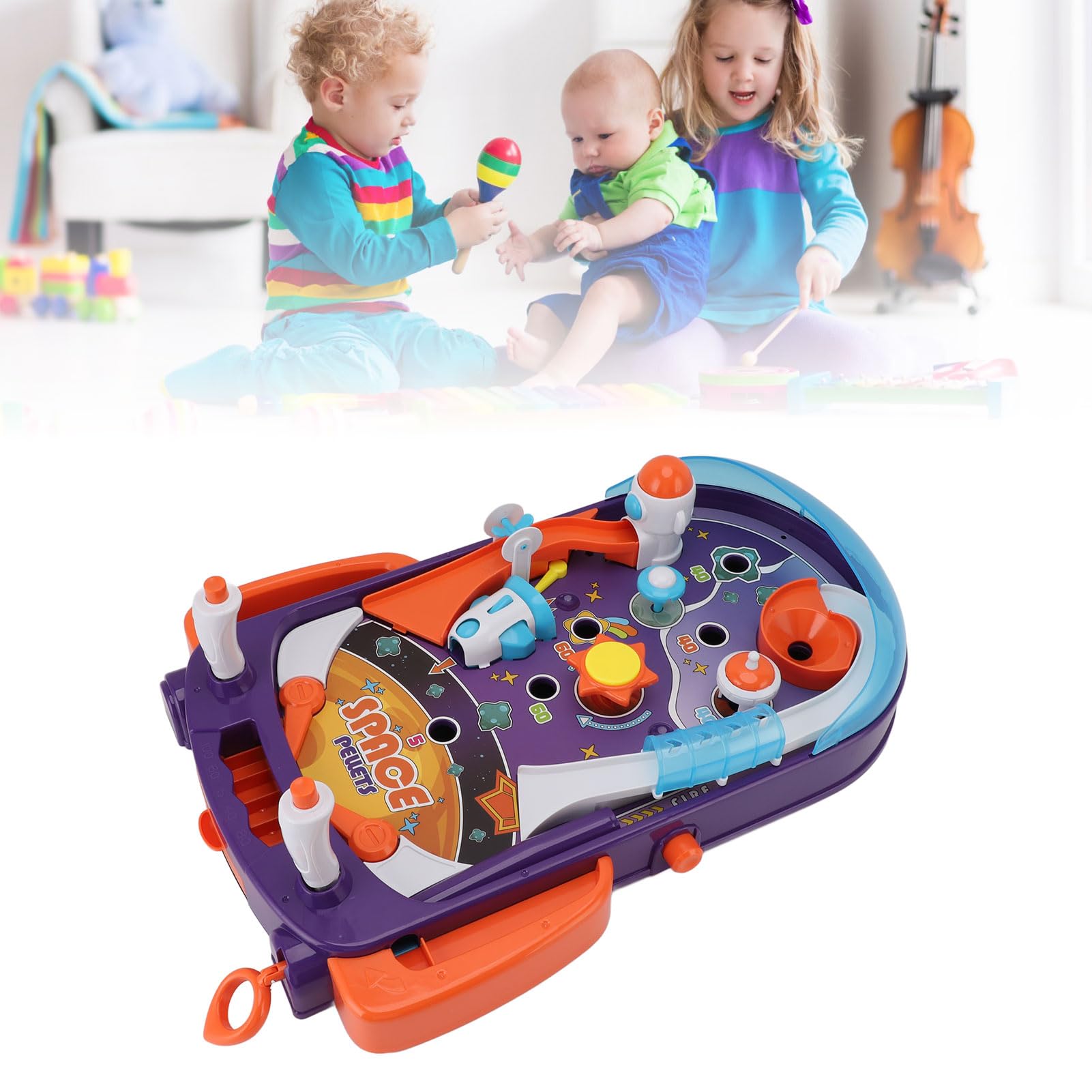 Jouet de Jeu de société de Flipper Interactif pour Enfants sur Le Thème de l'espace pour Un Jeu éducatif 18,1 X 13 Pouces
