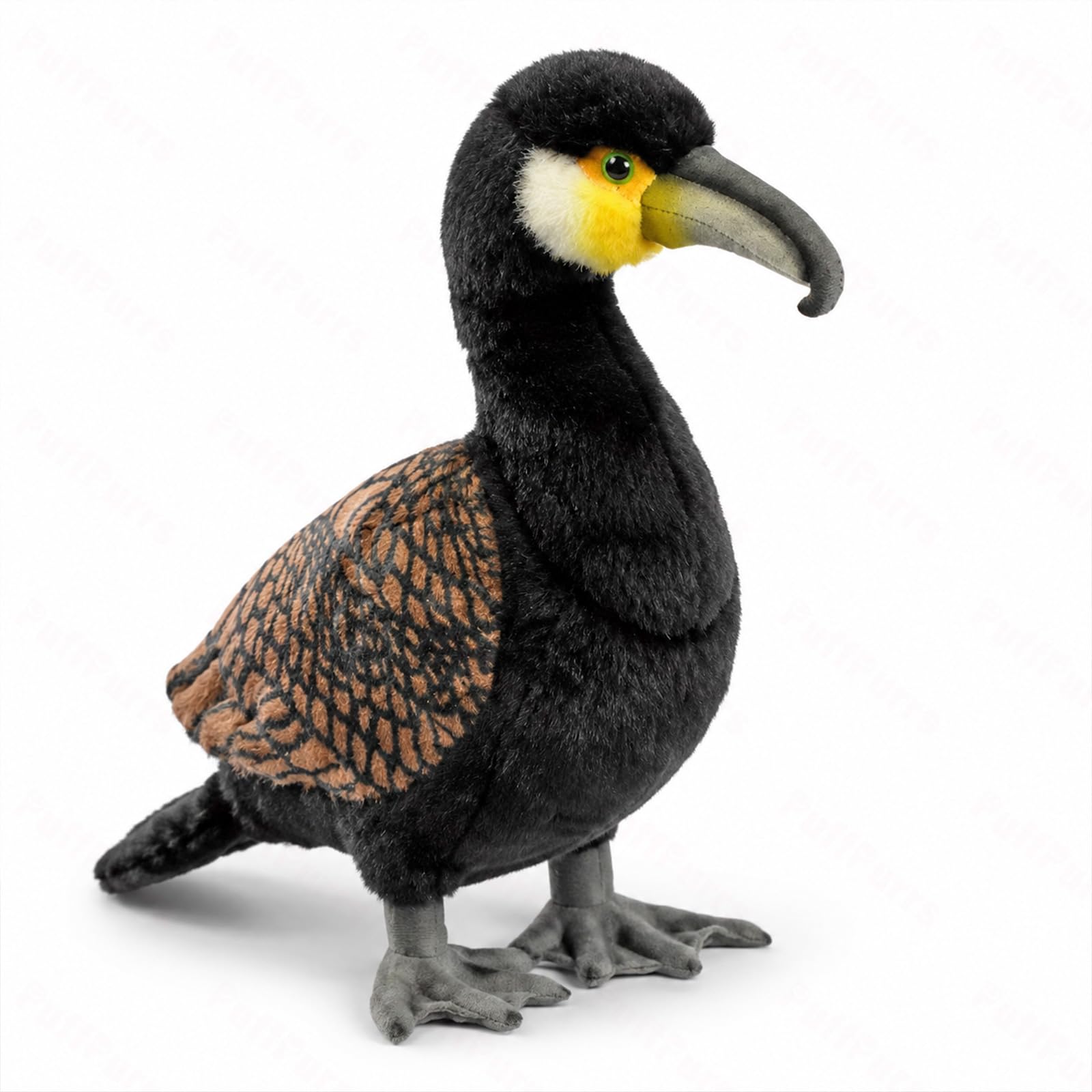 Peluche di Cormorano Realistico, Modello Morbido di Uccello Acquatico per Birdwatcher e Collezionisti, 42 cm