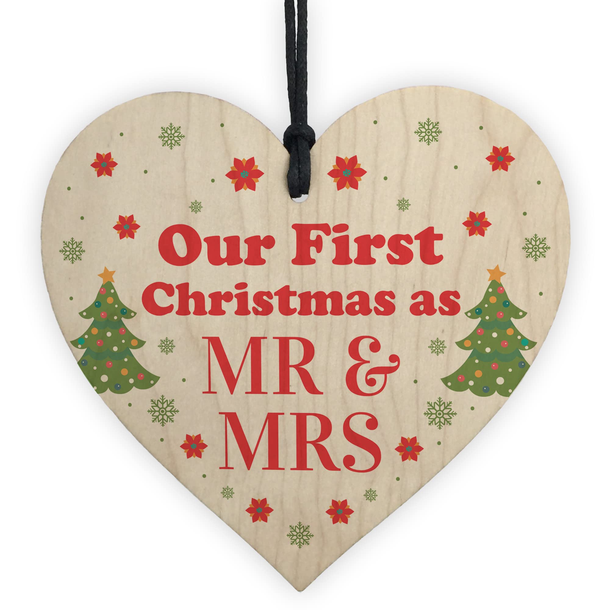 Red Ocean First Christmas As Mr & Mrs Bauble Hanging Tree Decoration Novelty Gift For Husband Wife