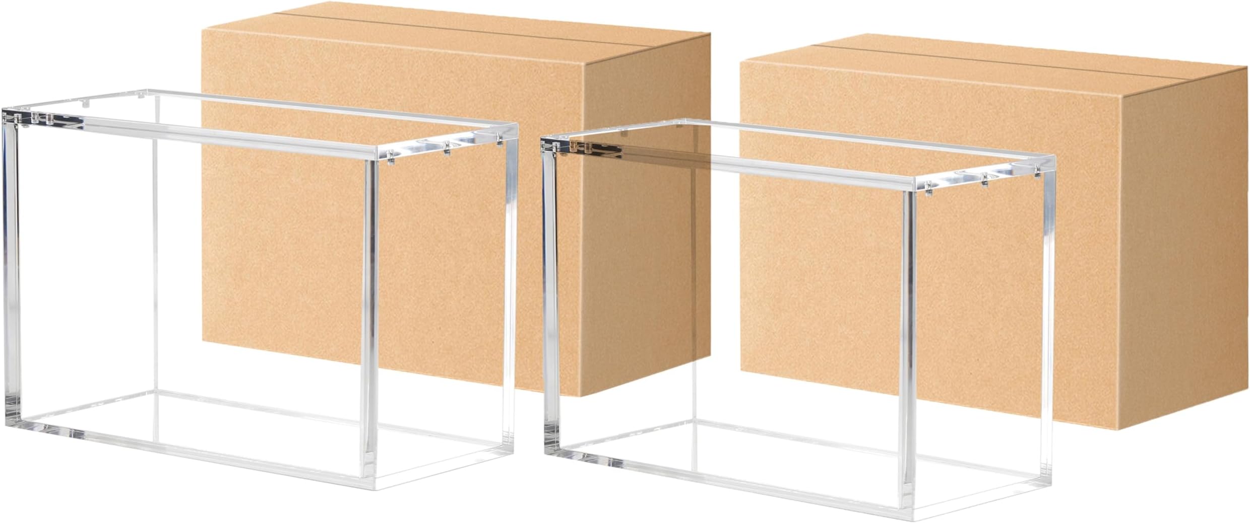 2-Pack Elite Trainer Box Acrylic Display Case Stackable - 8mm + 5mm Ultra Thick Acrylic with 100% UV Protection - ETB Case Protector - Compatible with PKMN Elite Trainer Boxes English only.