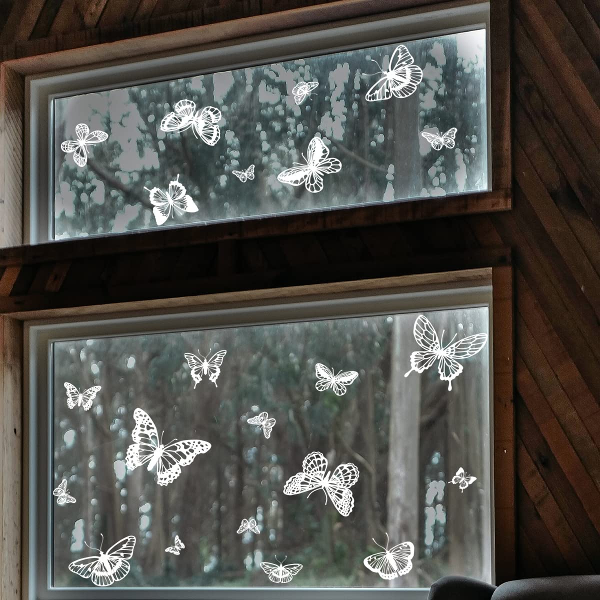 Stickers Fenêtre Papillons Blancs - Décoration électrostatique Réutilisable | Salon, Chambre, Cuisine