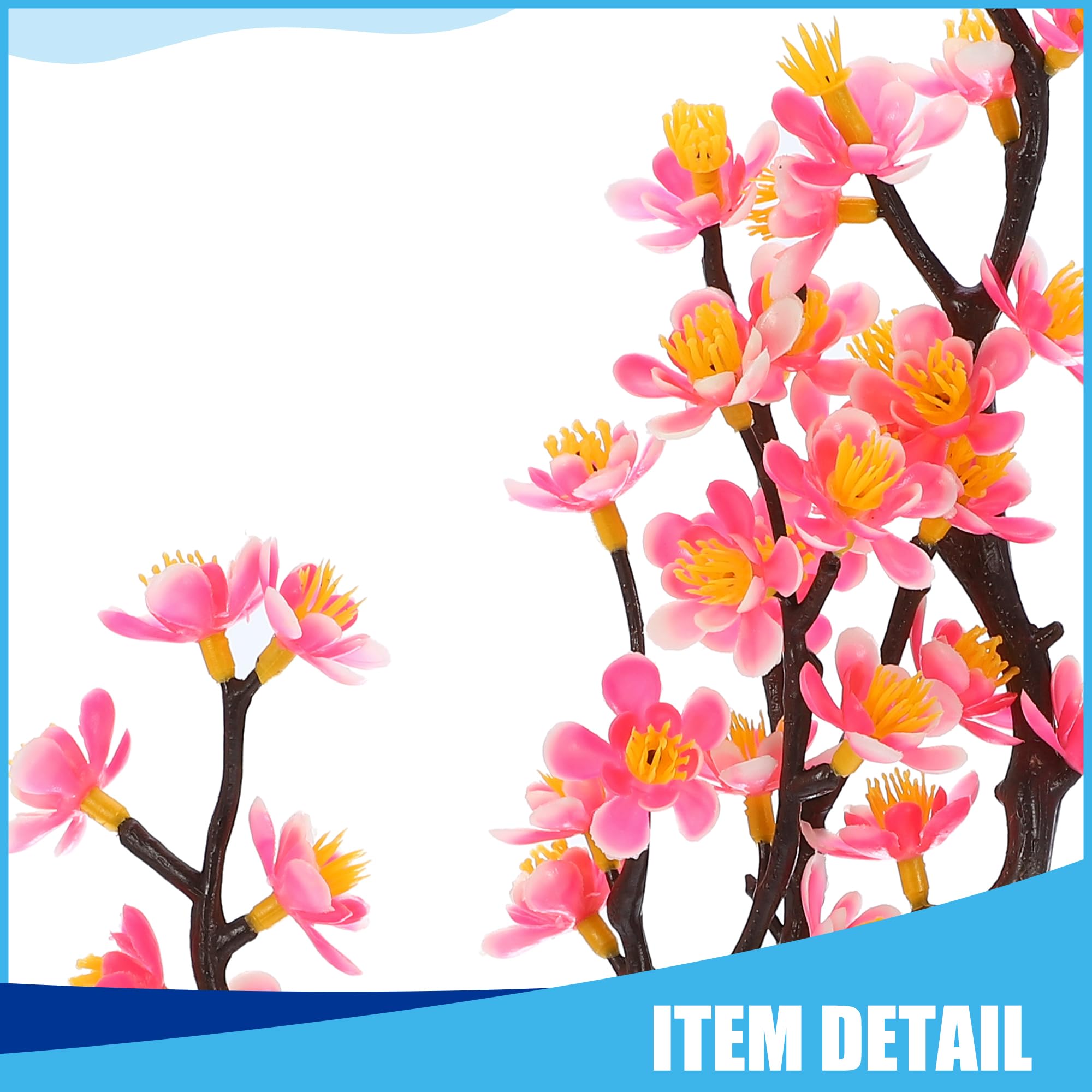 CAPASTEC Aquarium Plastic Plants, Mini Aquarium Decorations PE Ceramics Plants for Aquarium 12.8Inch (Pink) - Image 4