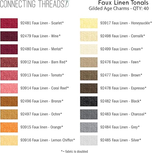 Miniatura 2 de Connecting Threads Blender Collection - Juego de 40 piezas de tela de acolchado de algodón 100% algodón precortado de 5 pulgadas, cuadrados de dijes