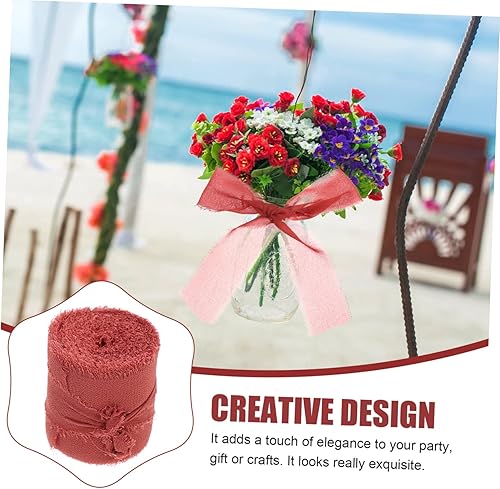 Miniatura 8 de VILLCASE 2 Rolls Snow Yarn Fringe Ribbon Flower Packaging Glitter Tulle Fringe Chiffon Silk Ribbon Tulle Spool Sheer Ribbon Rustic Ribbon Wedding