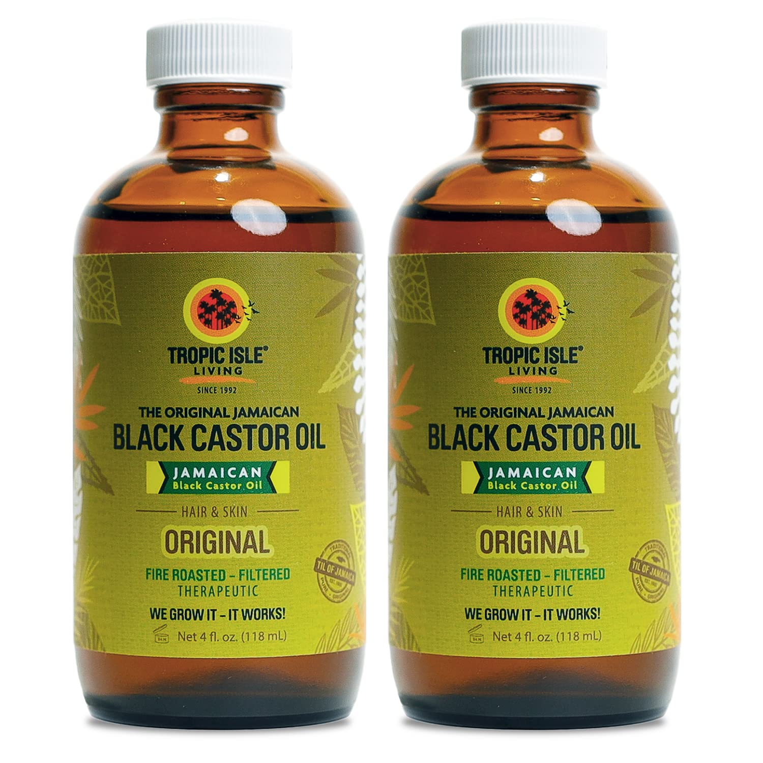 Jamaican Black Castor Oil 118ml &amp;#39;Pack of 2&amp;#39; by Tropic Isle Living