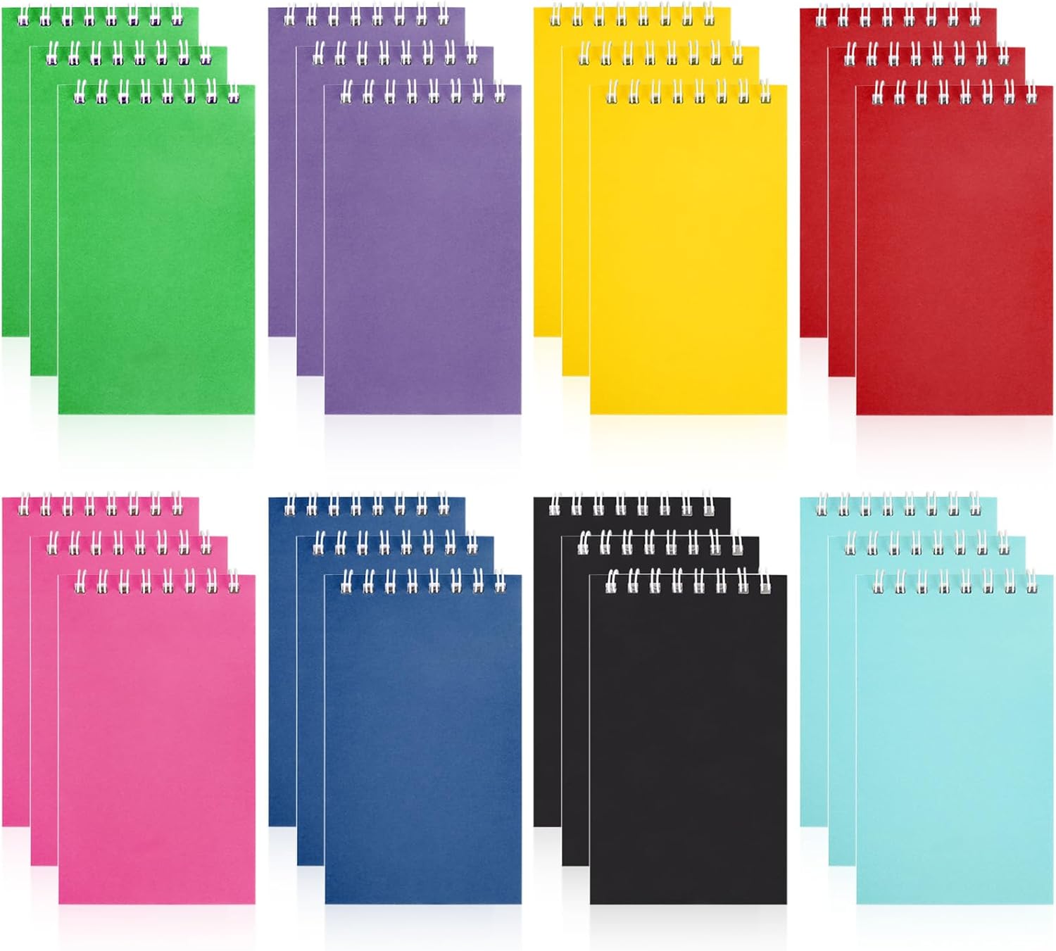 Hooqict 24 Pack Small Spiral Notebook Mini Pocket Notebooks Colorful Notepads Memo Note Pads for Kids, Party Favors, Office, Classroom School Supplies, 3.9 x 2.4 Inch