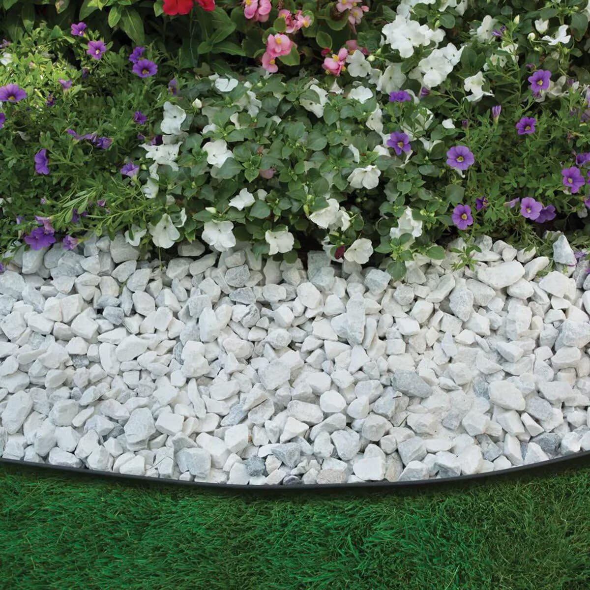 Garden Edging Kit 2in x 40ft Landscaping Edging Border Include 36 Anchoring Spikes, Black Plastic Edging Roll for Lawn Paver, Yard Flower Bed Edging