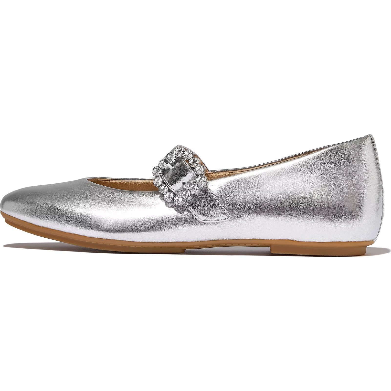FitFlop Delicato Crystal-Buckle Leather Mary Janes