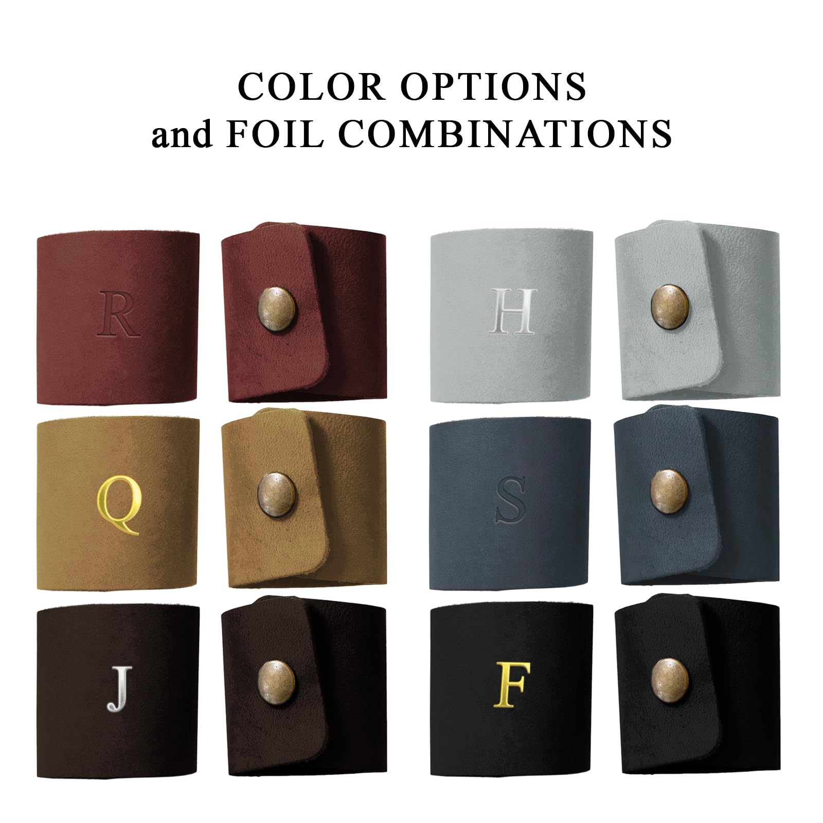 Personalized Leather Napkin Ring - Leather Napkin Holder - Leather Ring - Table Decor - Leather Decor - Set of 2 - Snap Napkin Ring - Made in USA.