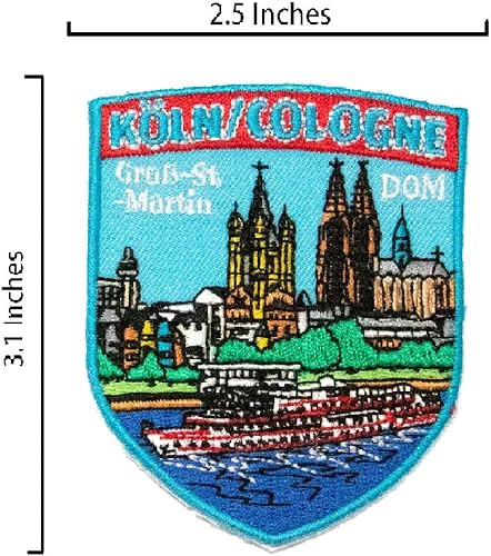 Miniatura 6 de A-ONE Imán de nevera 3D de la catedral de Colonia, Köln Alemania, 1 unidad+Gran Escudo de la Iglesia de San Martín, parche militar decorativo, 1