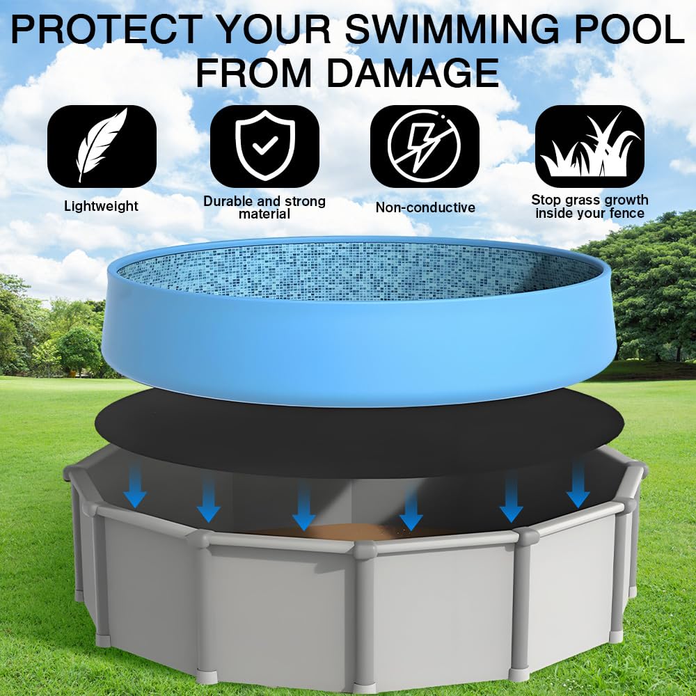 Pool Unterlage Outdoor, 305cm Pool Bodenplane Runden, Swimmingpool Bodenschutzplane Bodenmatte, Poolunterlage Rund, Bodenplane für Pools, Whirlpool Matte für Hinterhof Garten Rasen