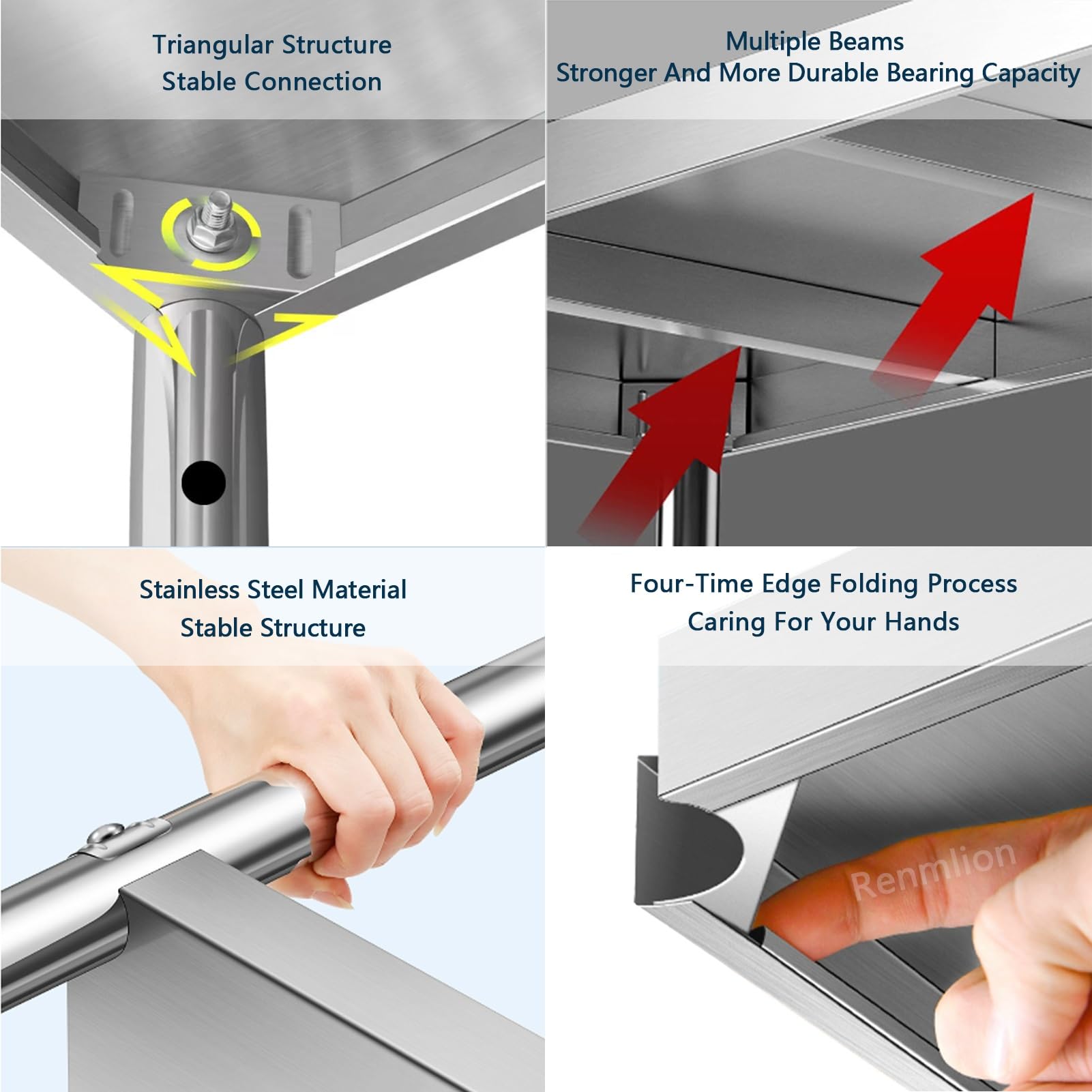 Scaffale per forno a microonde a 3 ripiani in acciaio inox, resistente, per pentole e padelle, per la famiglia (90 x 45 x 80 cm)