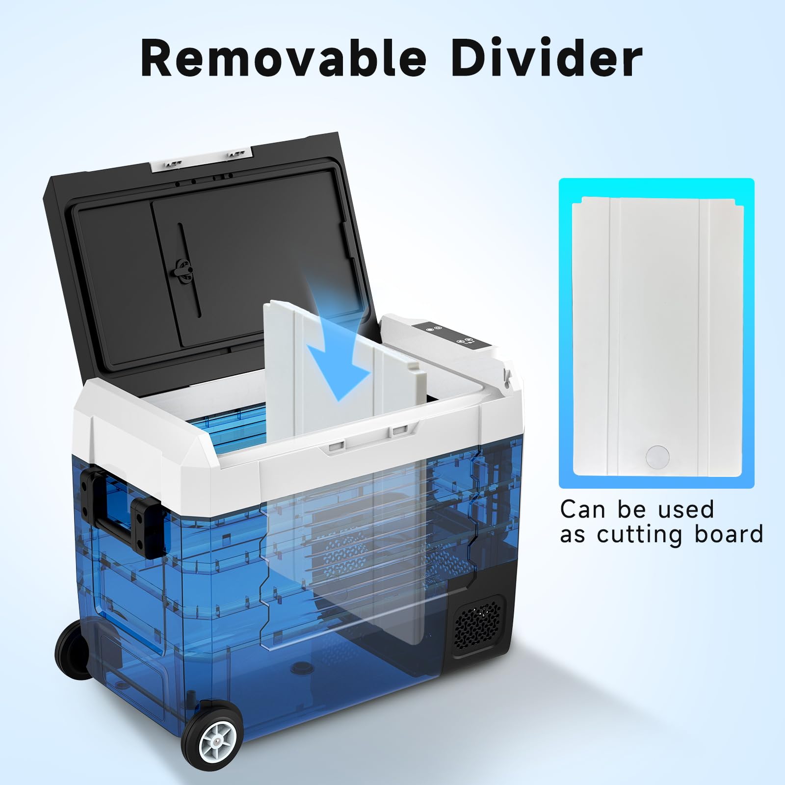 SHAREWIN Car Fridge, Car Refrigerator with Wheels, Electric cooler, Portable Freezer, 4?~68?, 12/24V DC, 100~240V AC APP Control, Portable Refrigerator, Travel, Truck, Camping, Boat (58QT)