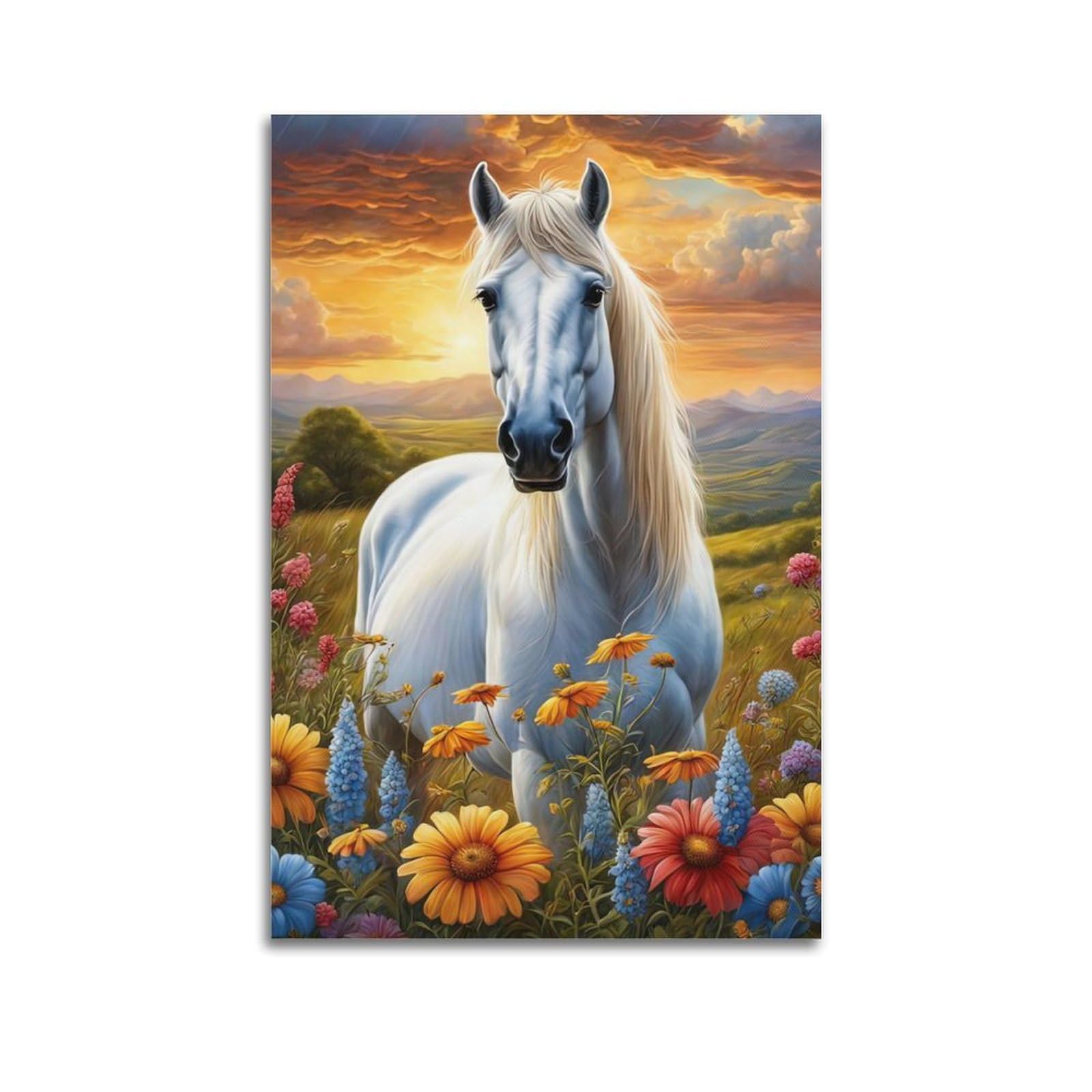 JTLFXY Animal Poster Horses on The Prairie Poster Decorative Painting Canvas Wall Posters And Art Picture Print Modern Family Bedroom Decor Posters 20x30inch(50x75cm)