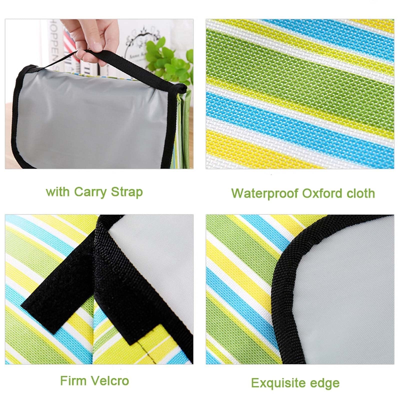 Tapis de Pique Nique, 150x200 CM Couverture Pique Niques Imperméable, Natte de Plage Nappe Picnic pour Extérieur Voyages Parc Jardin (Color : Green Stripe)