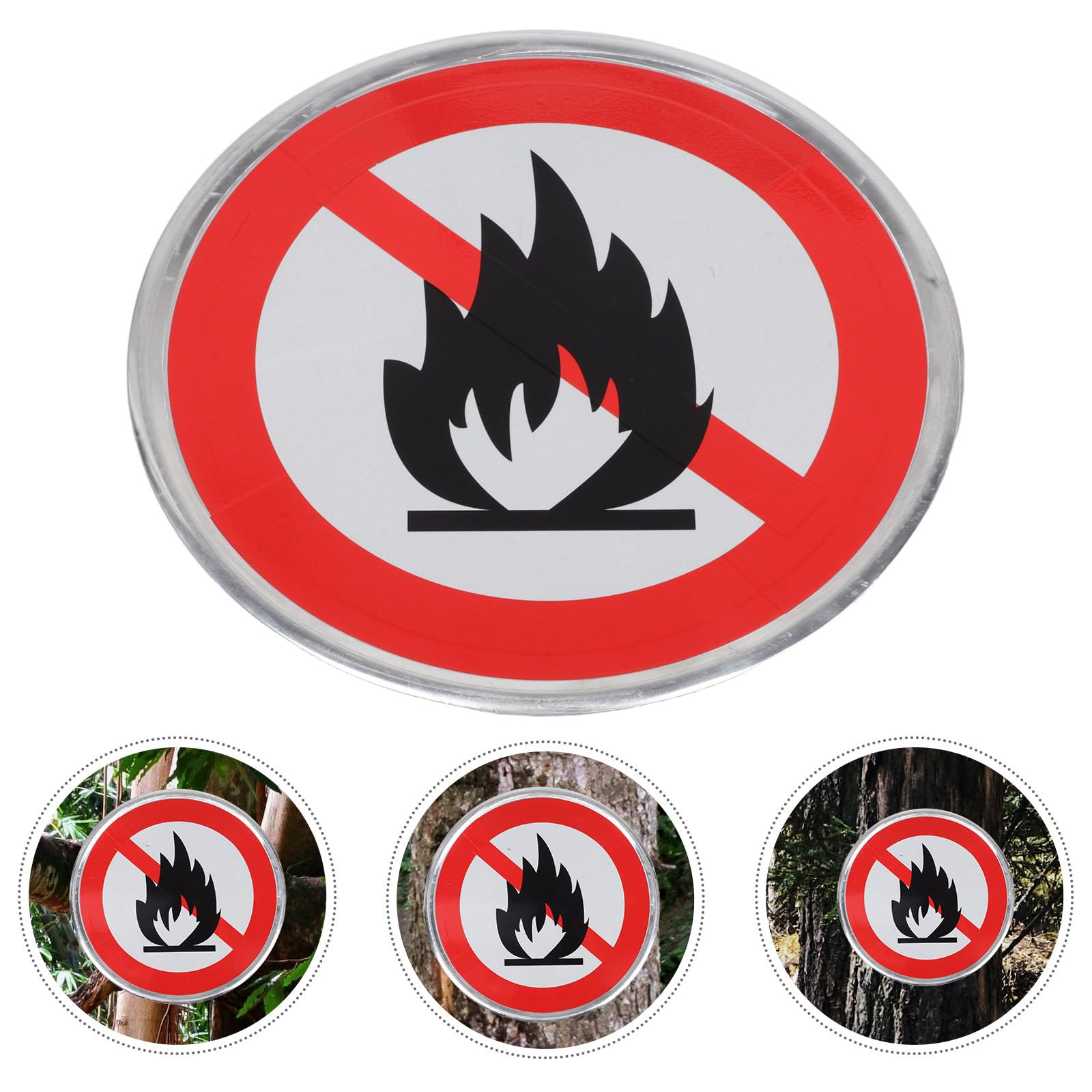 Panneau Interdiction Feu de Forêt Aluminium Signalisation Avertissement Sécurité Extérieure Résistant aux Intempéries pour Sentiers Campings et Propriétés Privées