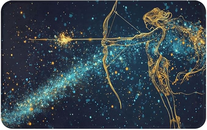 Floor Mats for Home Sagittarius of The Zodiac Signs,Easy Clean Entryway Doormat,Housewarming Gift,Charming Decorations for Astrology Lovers,Indoor Living Room,Office Decor 20x32 inch