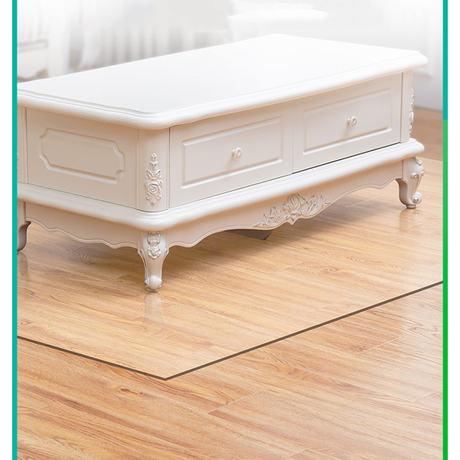 Dlly Clear Chair Mat For Hard Floors, Transparent Pvc Floor Protector Mat, Clear Plastic Protectors For Wood Floors/Carpets (Rectangular, 90X120/100X150cm),90X120cm/35.4 * 47.2In